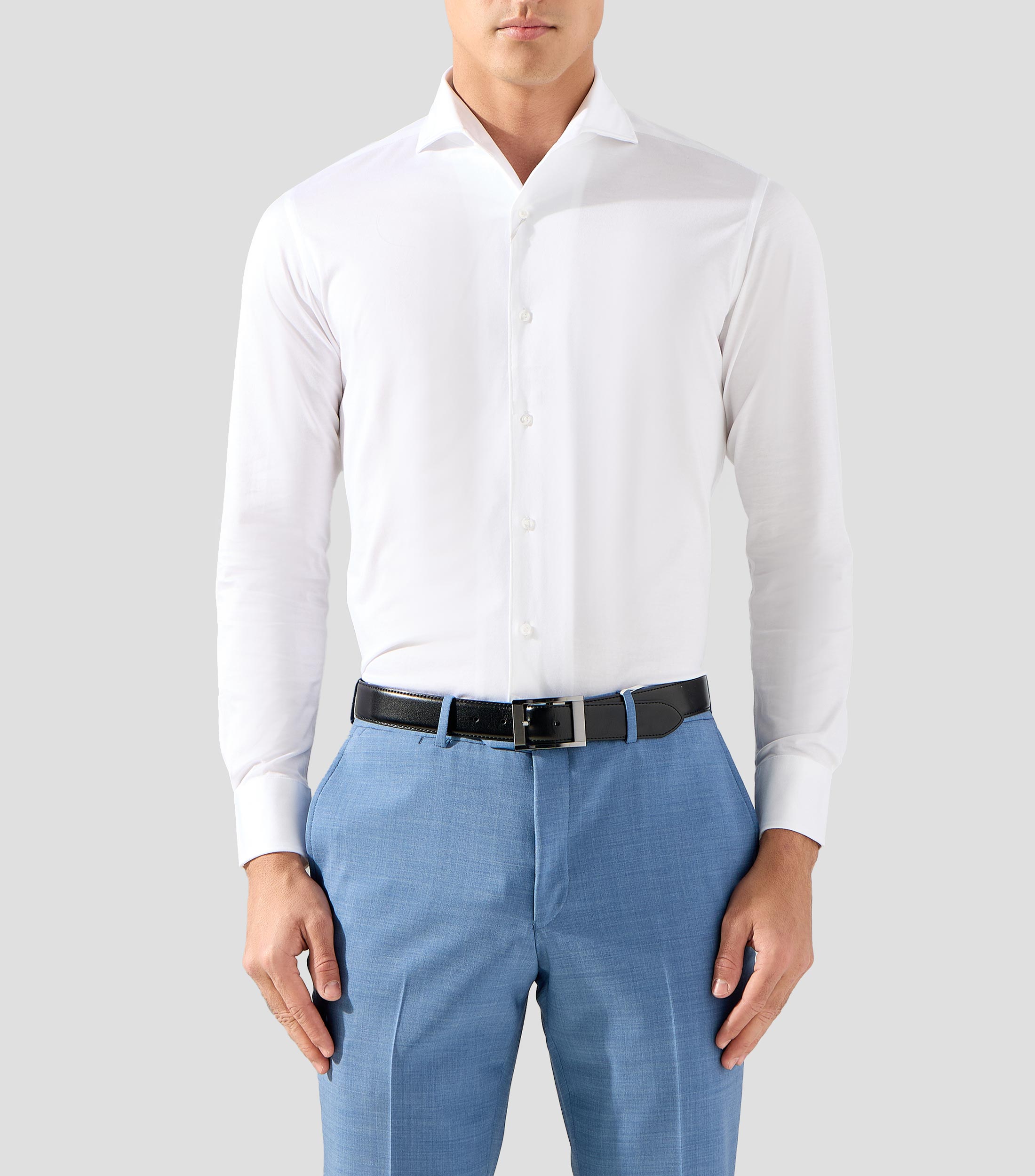 Camisa lisa manga larga Hombre