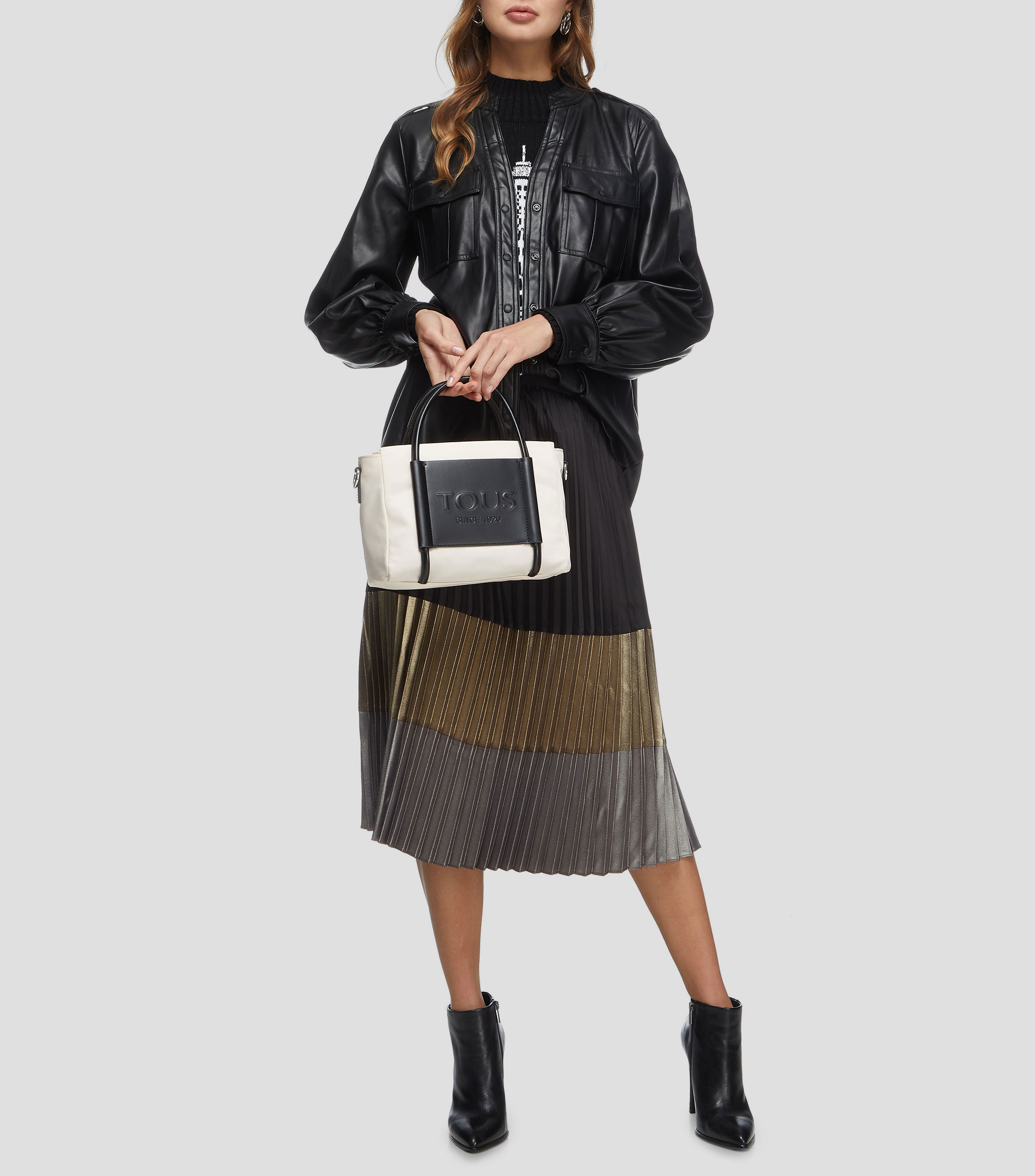 Bolsa Satchel beige Empire Mujer