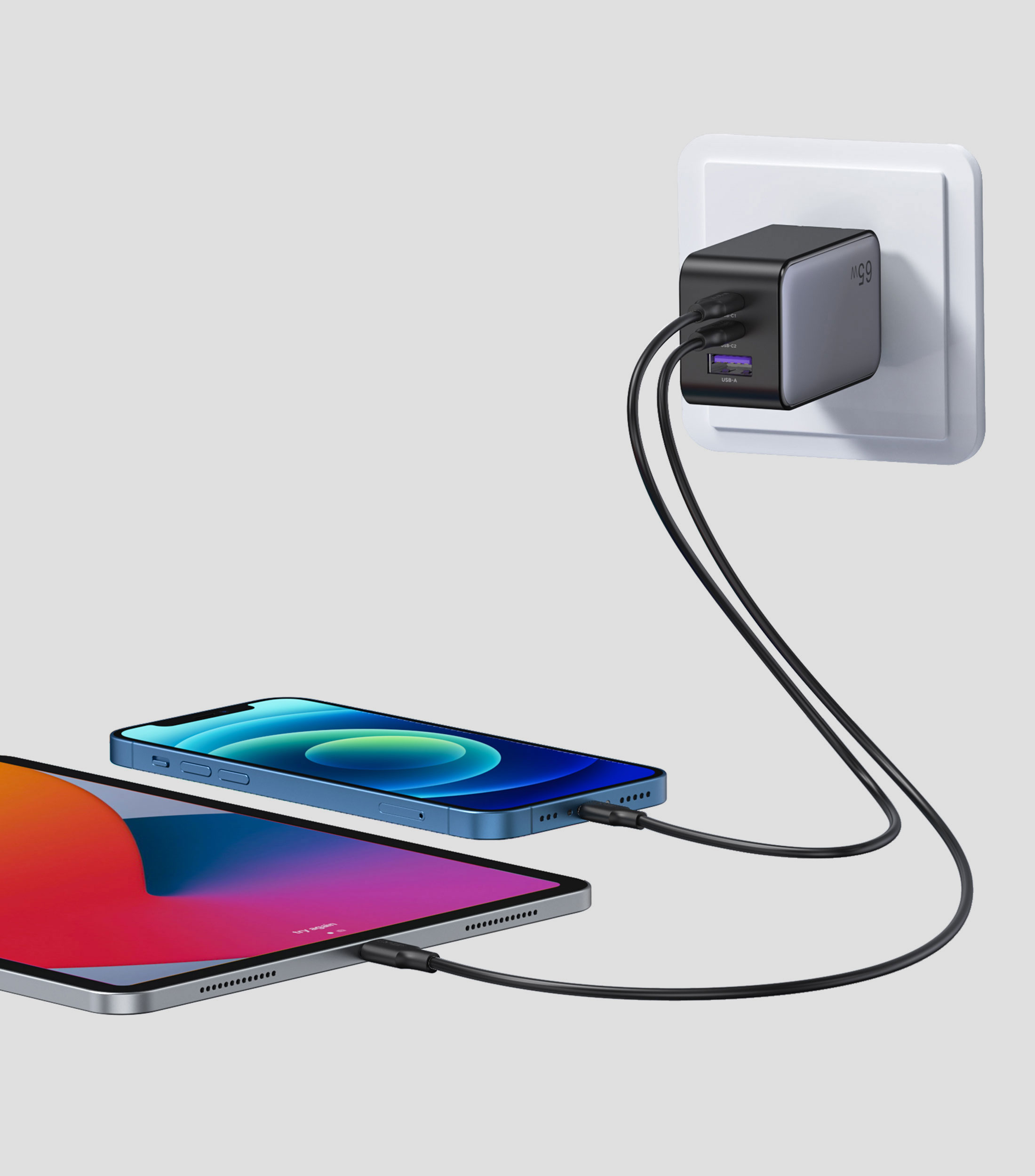 UG CARGADOR USB A USB C 65W