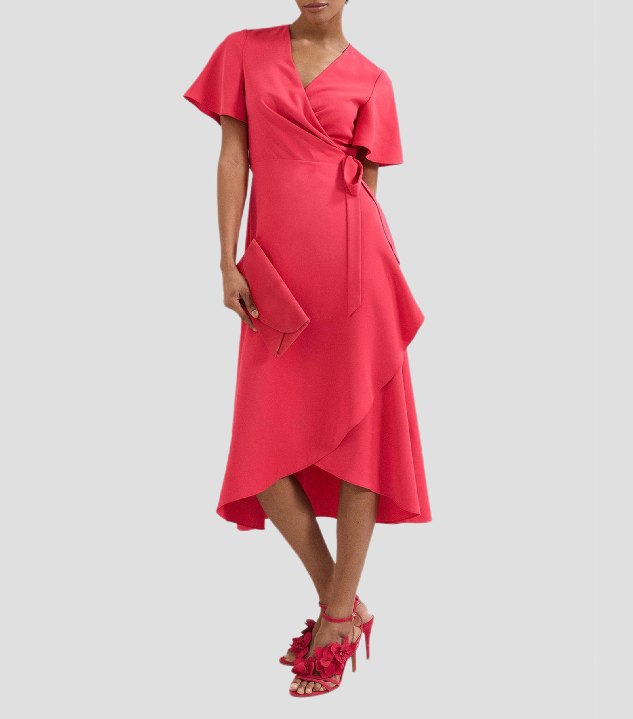 Vestido midi liso Mujer
