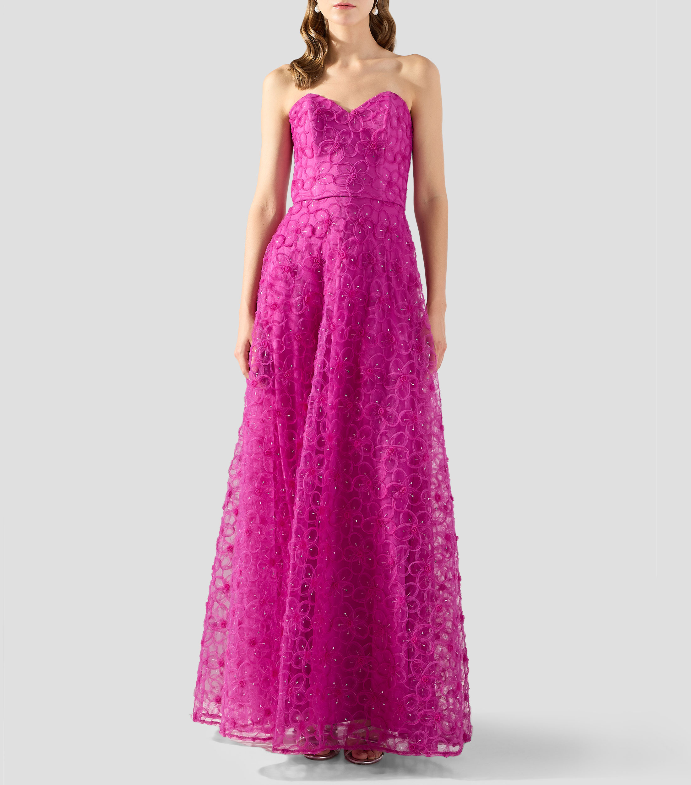 Vestido de fiesta largo con bordados Mujer