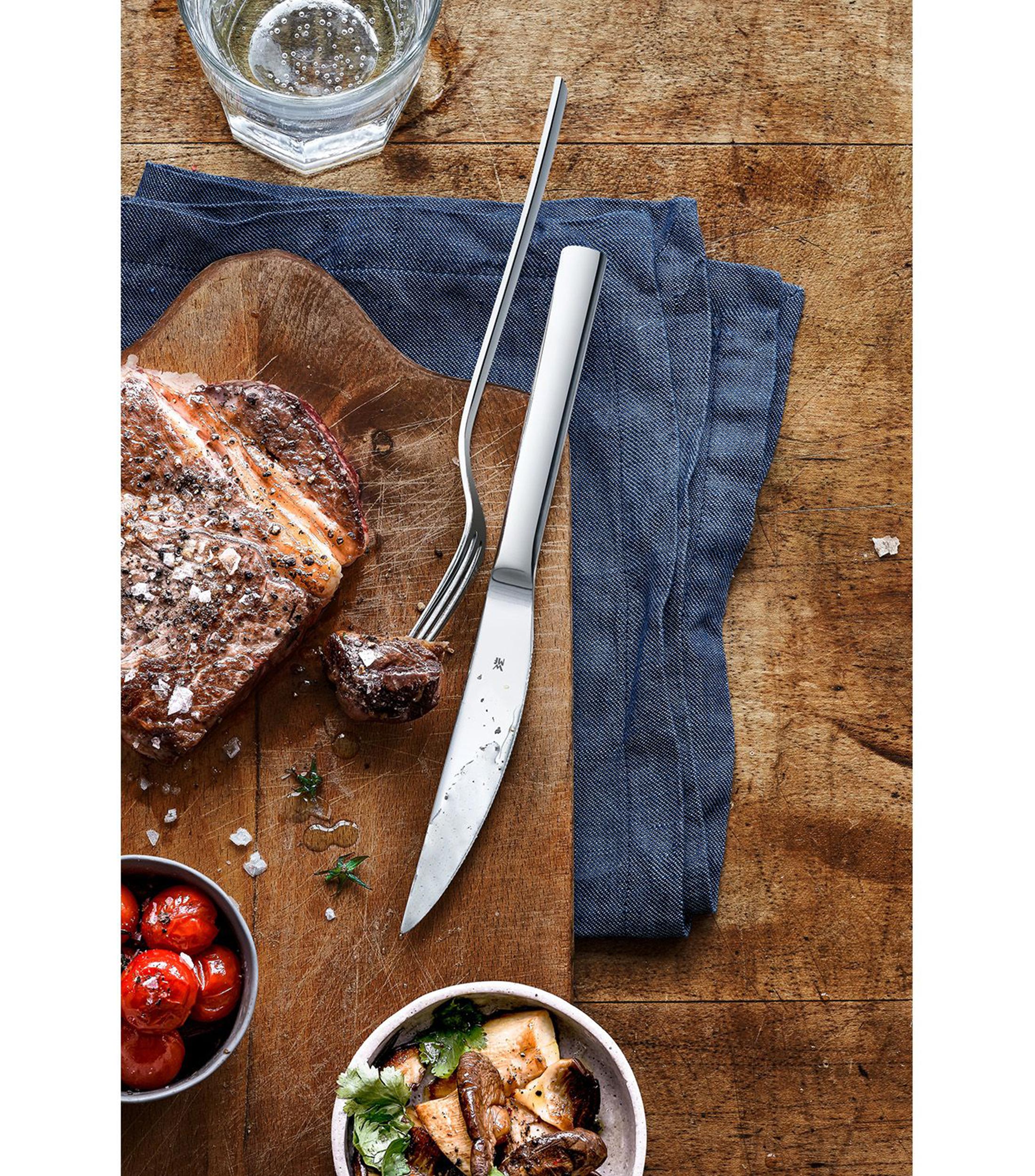 Set de Tenedor y Cuchillo para Carne en acero inoxidable
