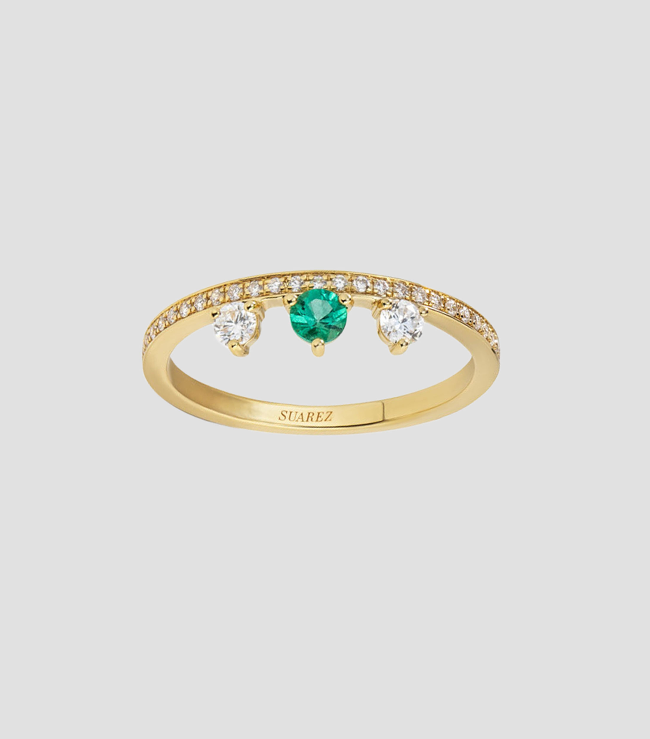 Anillo en Oro de 18 Kilates Saiph con Esmeralda Mujer