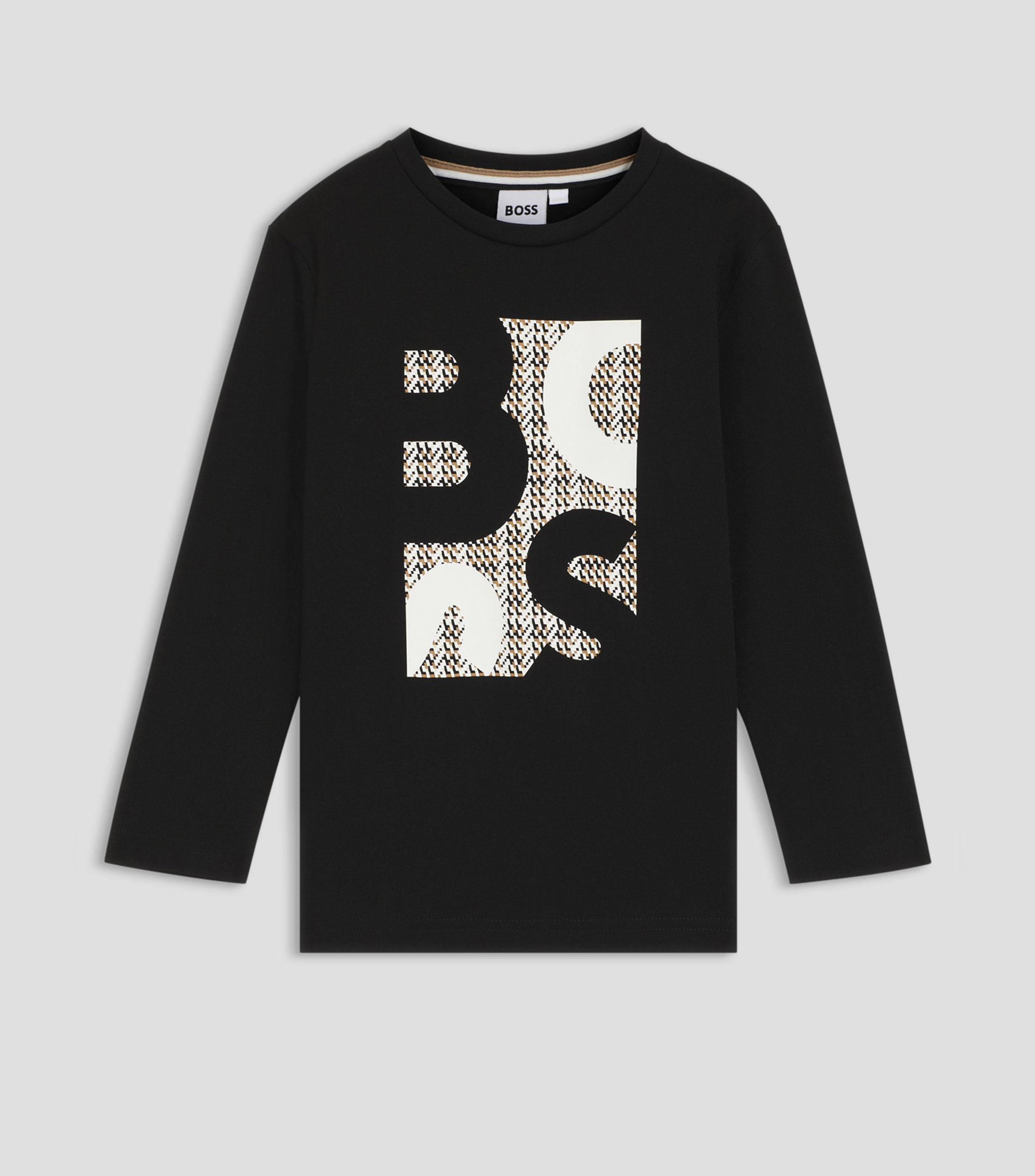 Playera cuello redondo manga larga estampada Niño