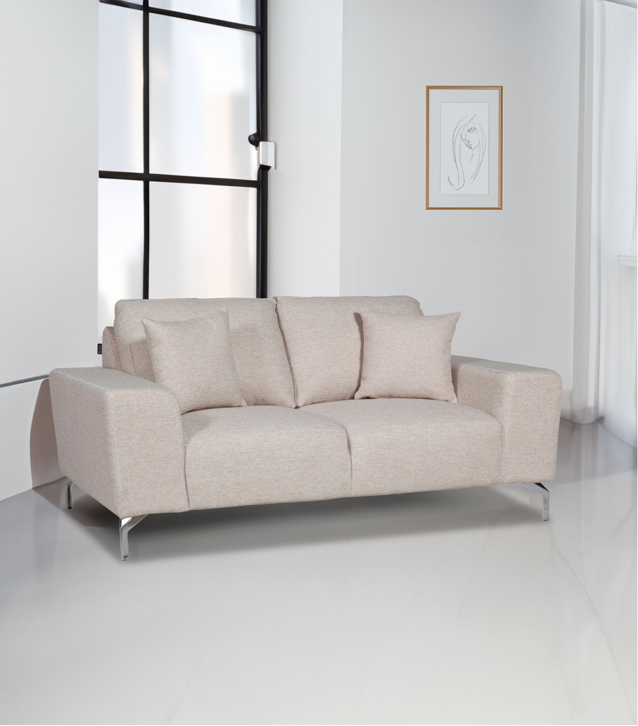 Love Seat Salas de Tela Beige