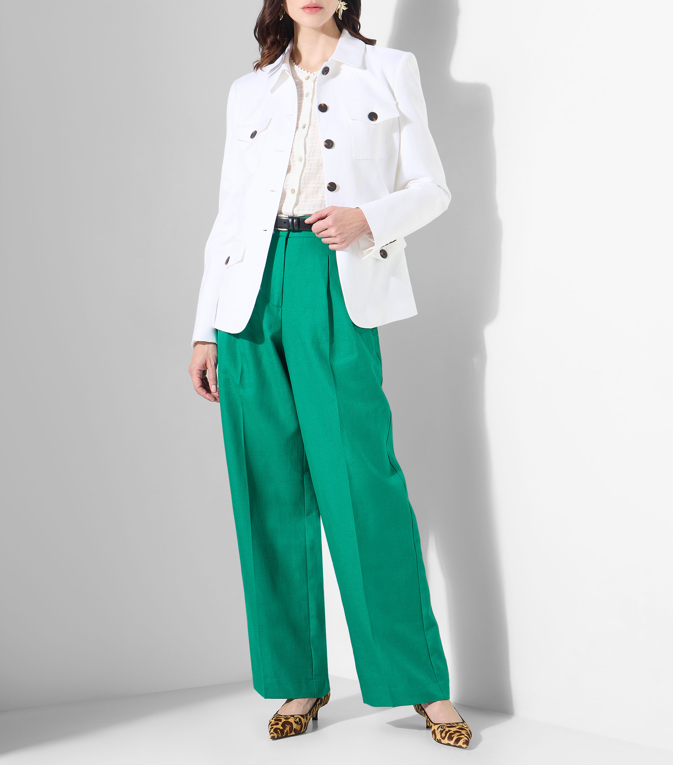 Blusa lisa con manga larga Mujer