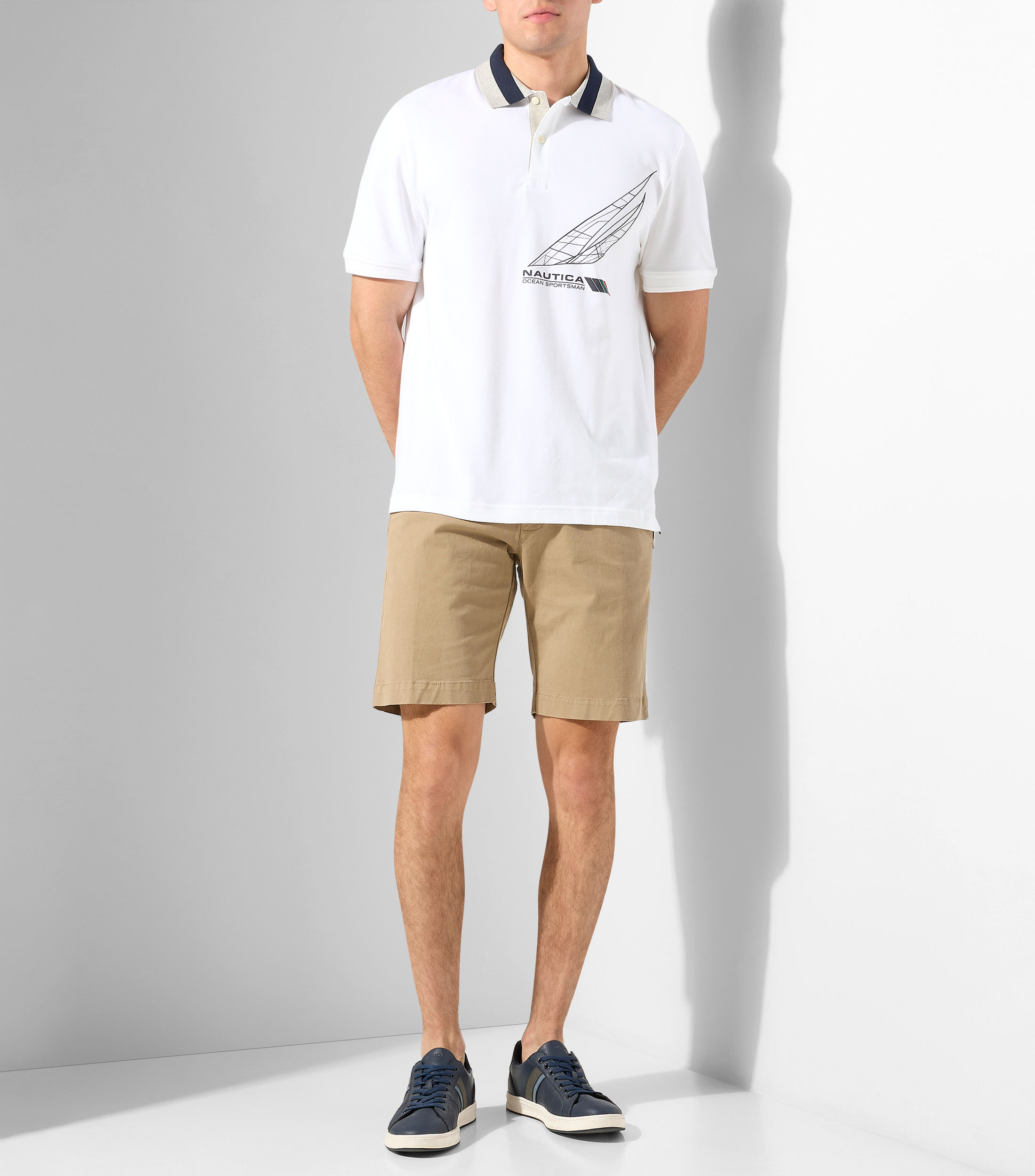 Playera tipo polo manga corta estampada Hombre