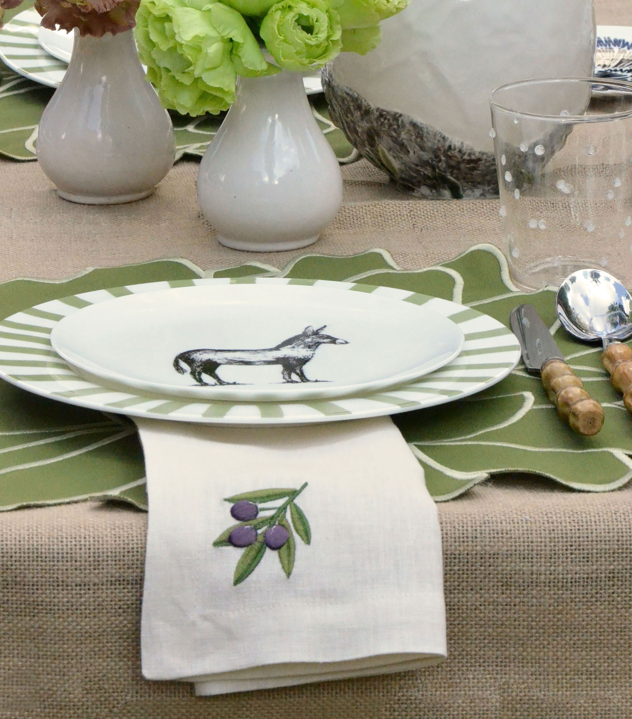 Set 4 Servilletas Olivo Aceituna