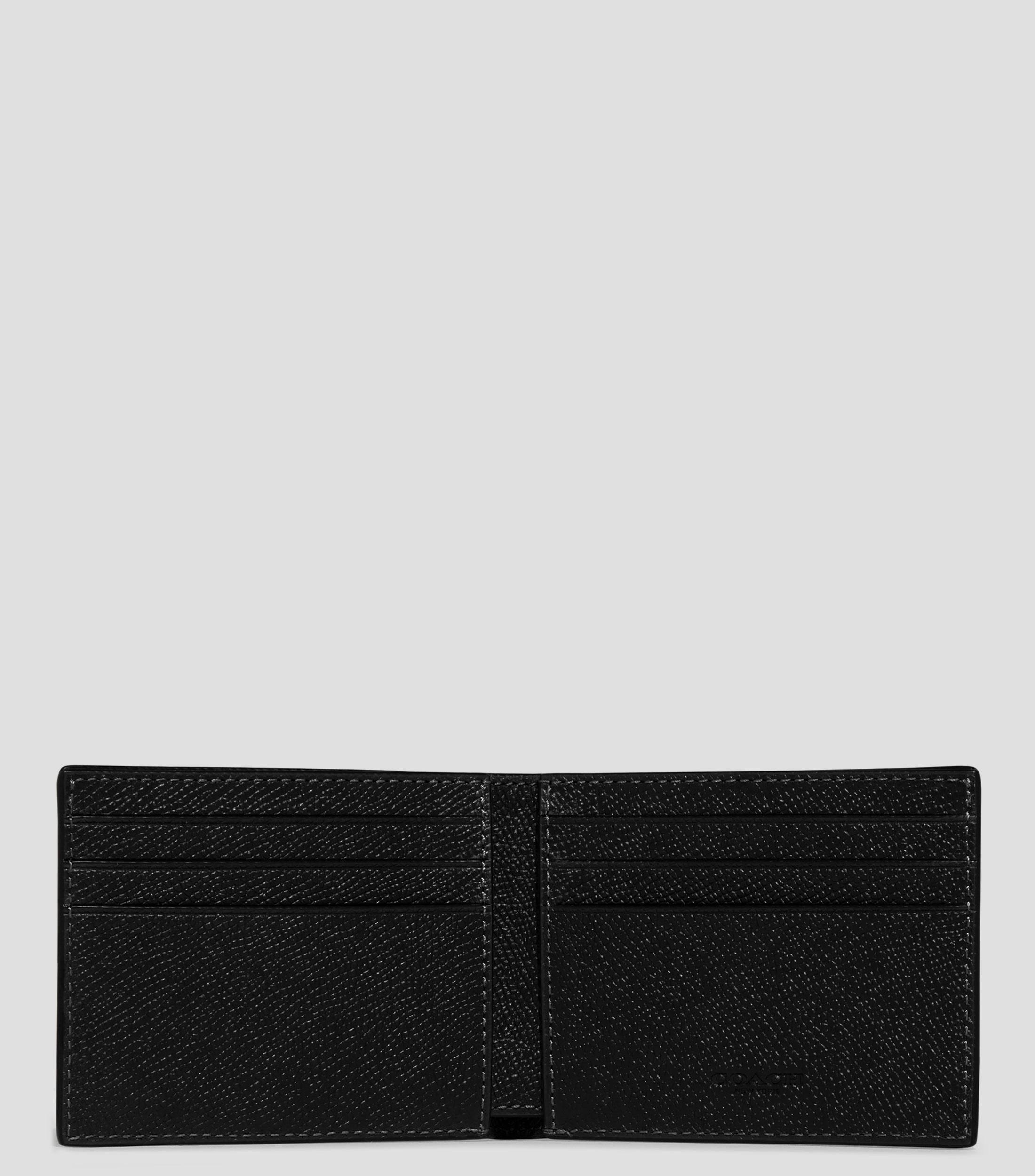 Cartera Bifold Negro en Piel lisa Hombre