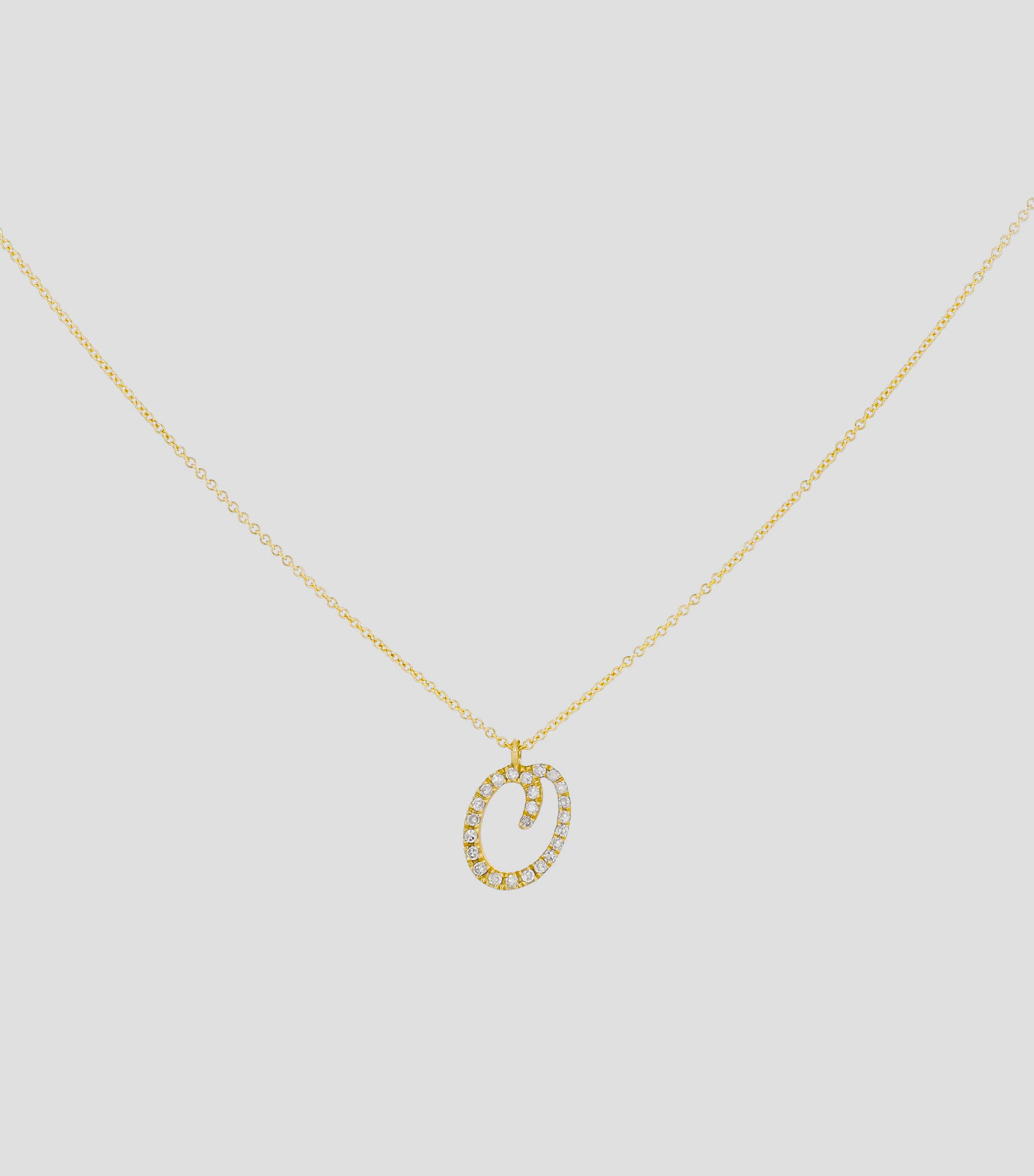 Dije y cadena en oro amarillo 14 Kts Mujer