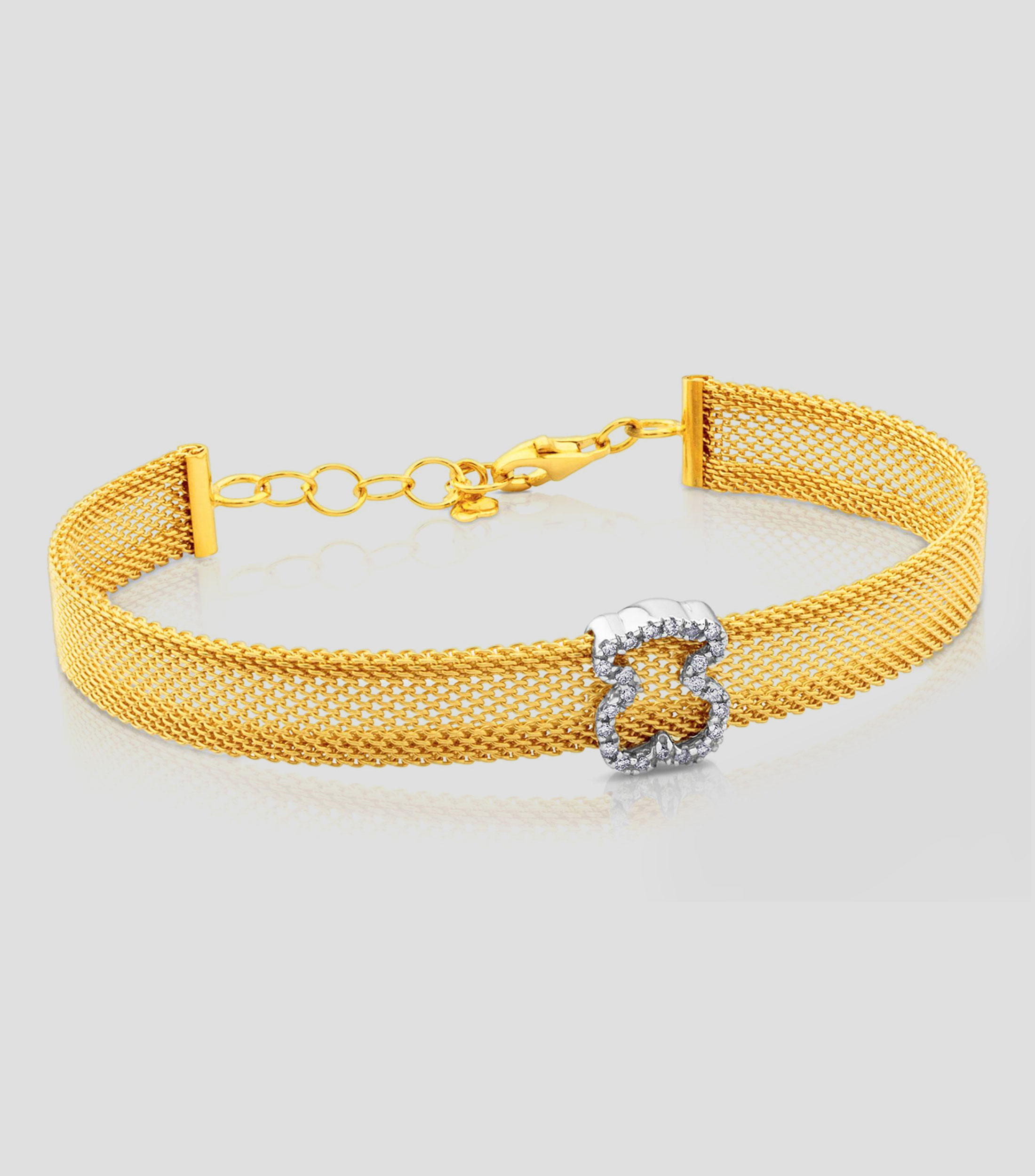 Pulsera en oro 18 Kts con diamantes Icon Mesh Mujer