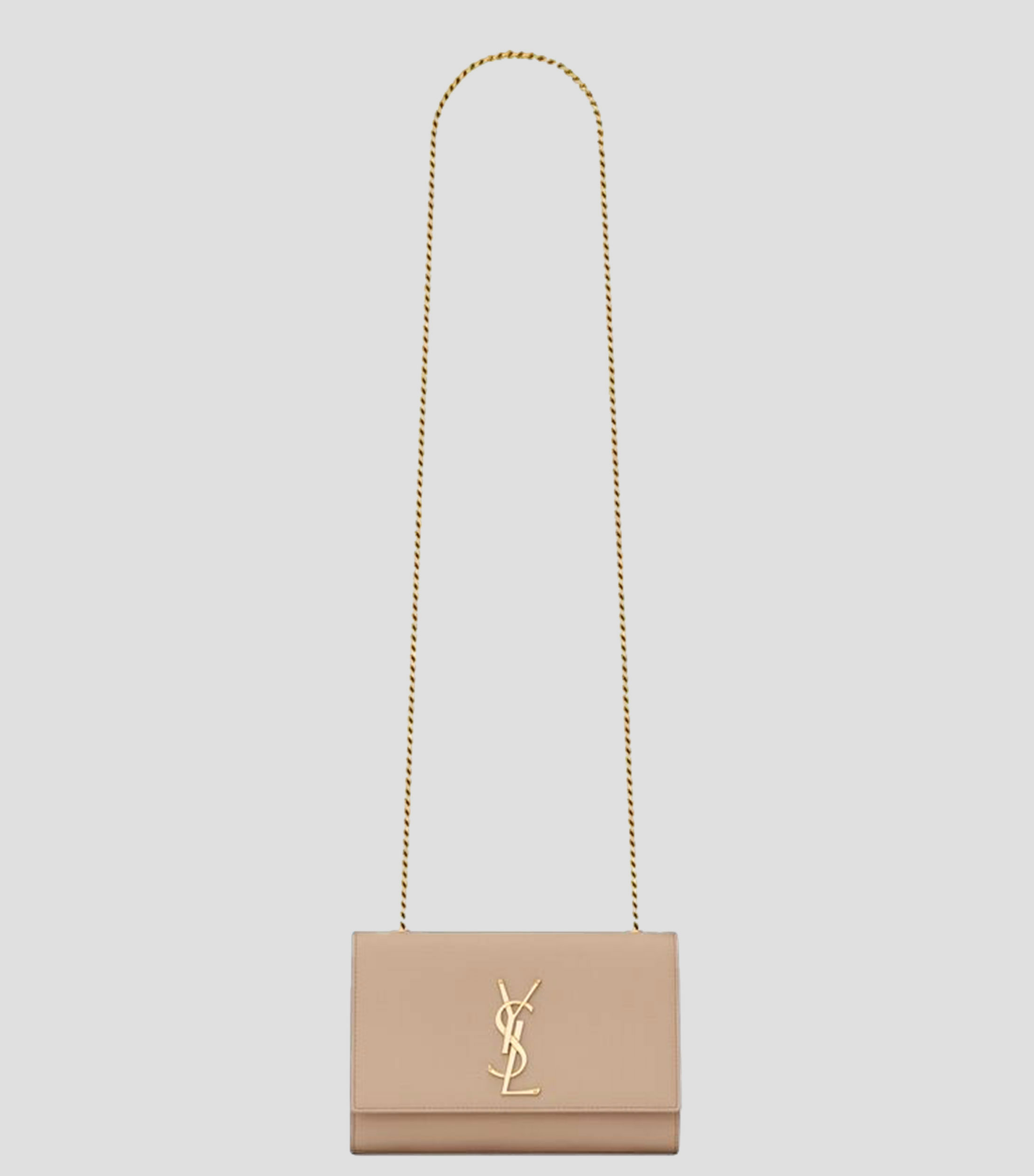 Bolsa mini crossbody beige en piel Kate granulado Mujer