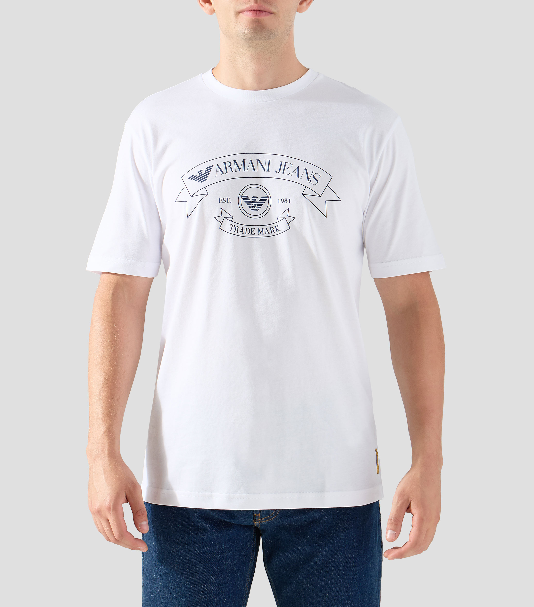 Playera cuello redondo manga corta estampada Hombre