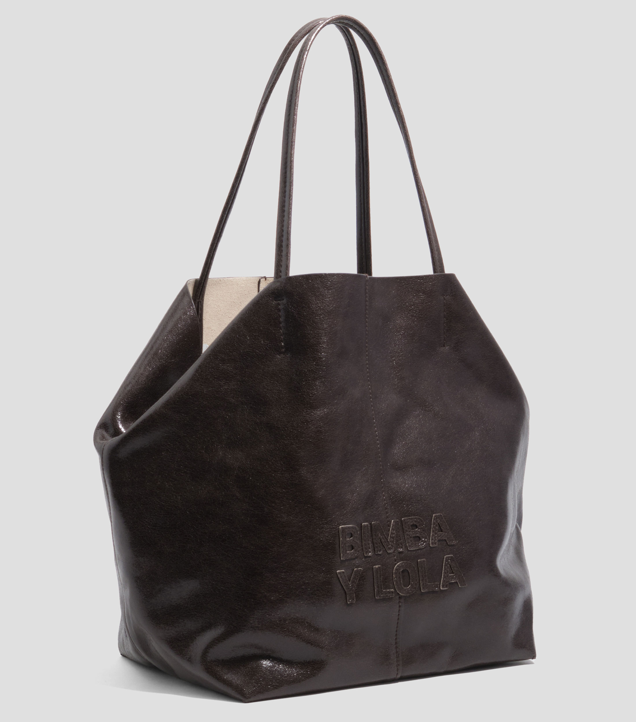 Bolsa tote grande piel chocolate oscuro Mujer