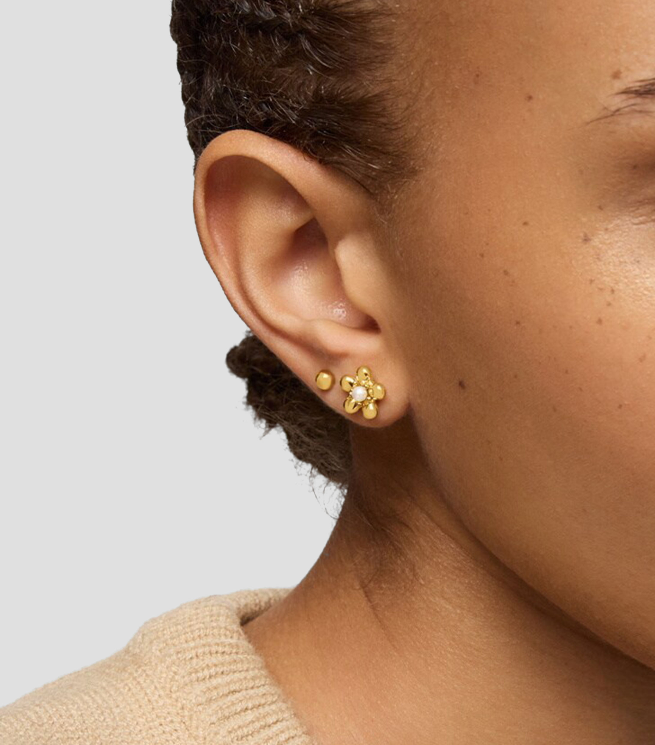 Aretes en oro con perlas cultivadas Mujer