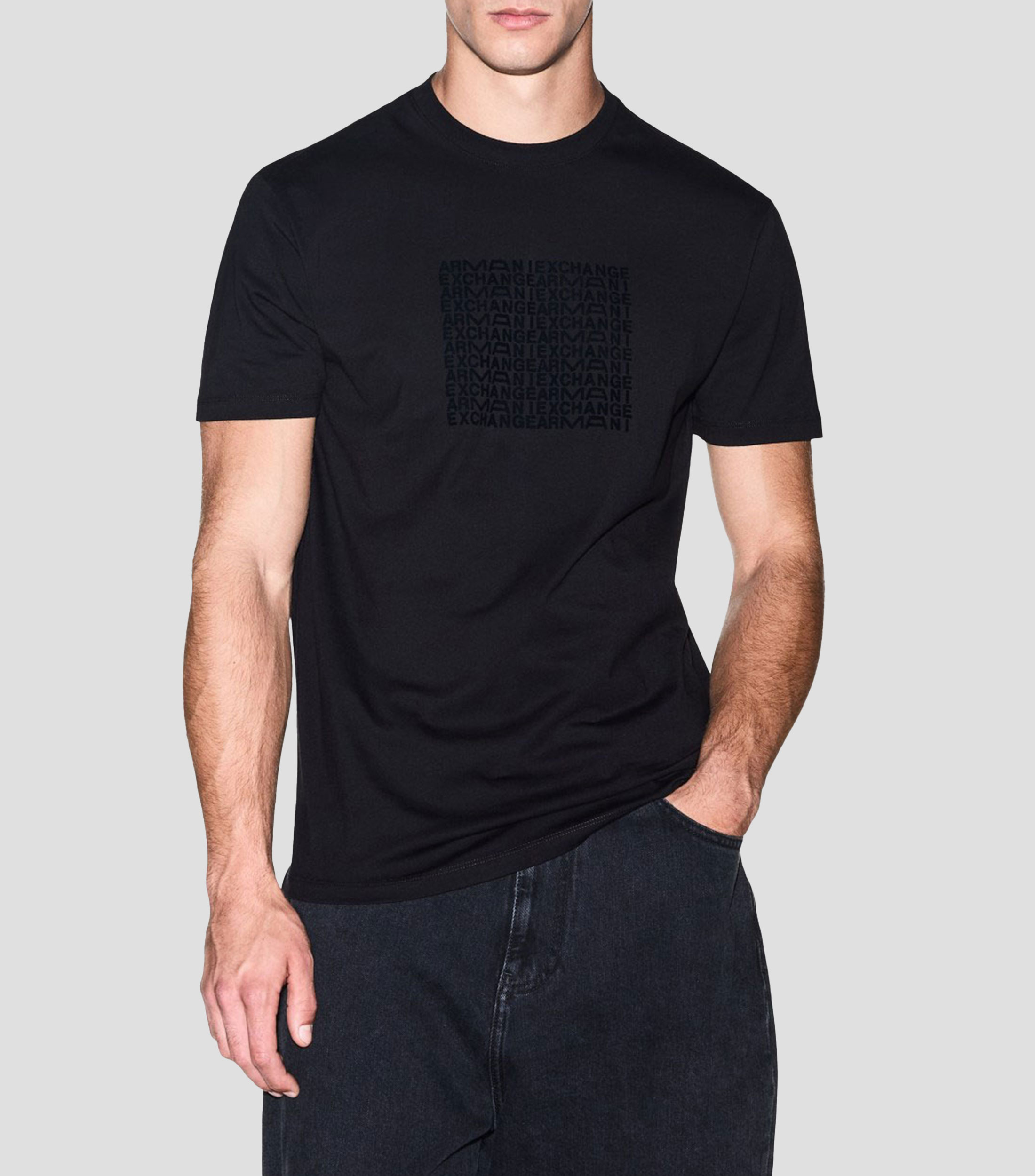 Playera cuello redondo manga corta estampada Hombre