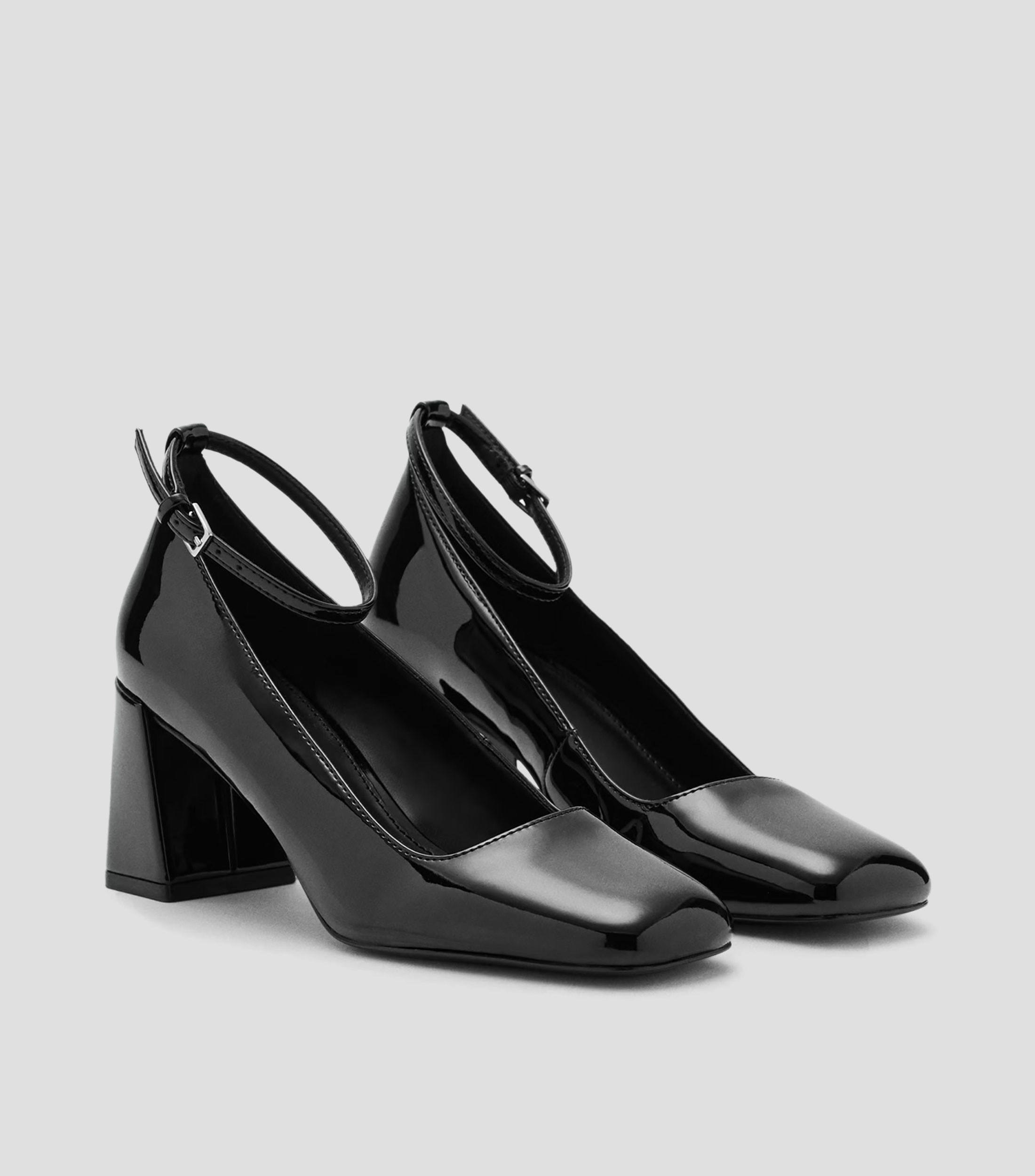 Zapatillas Mary Jane con tacón medio cuadrado Mujer
