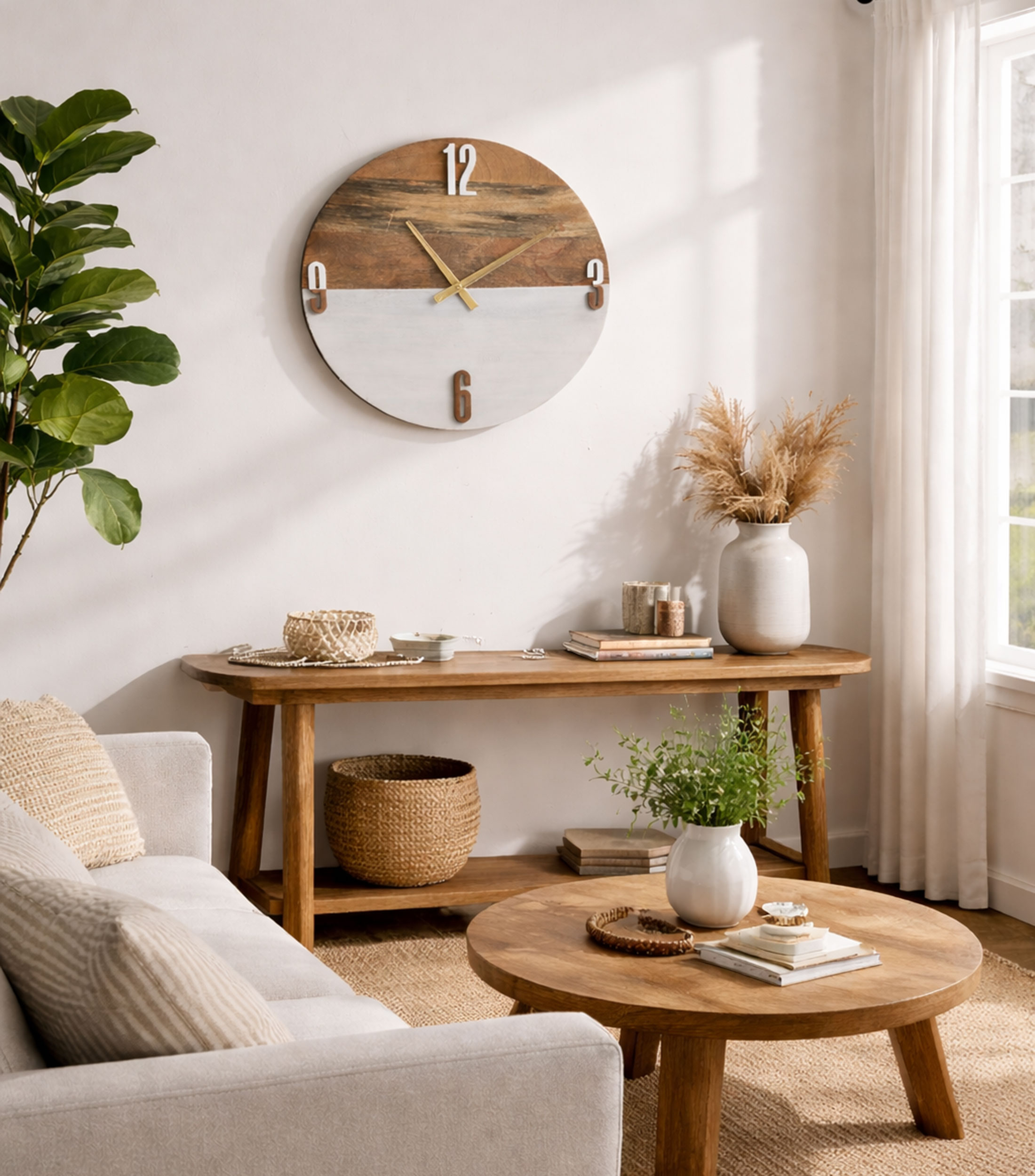 Reloj de pared en madera