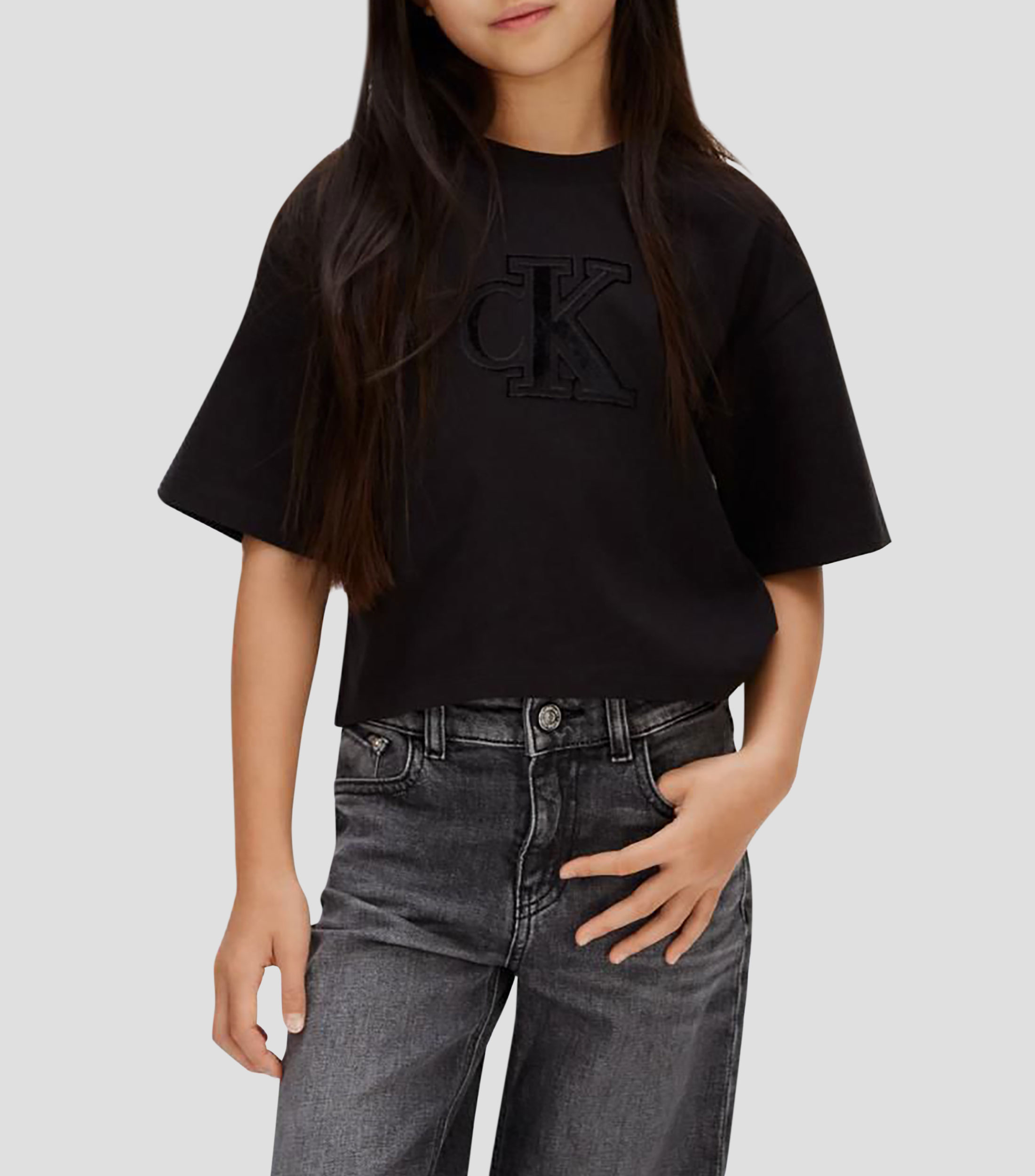 Playera cuello redondo manga corta lisa Niña