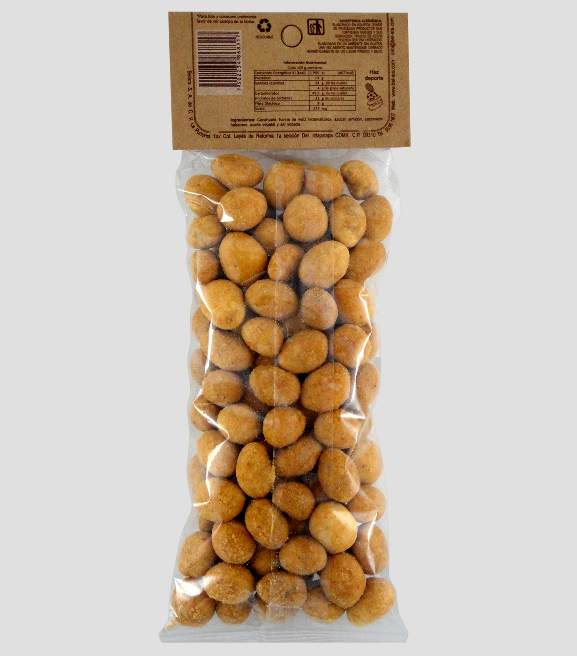 Cacahuate Japonés Estilo Habanero sin Gluten, 125 g