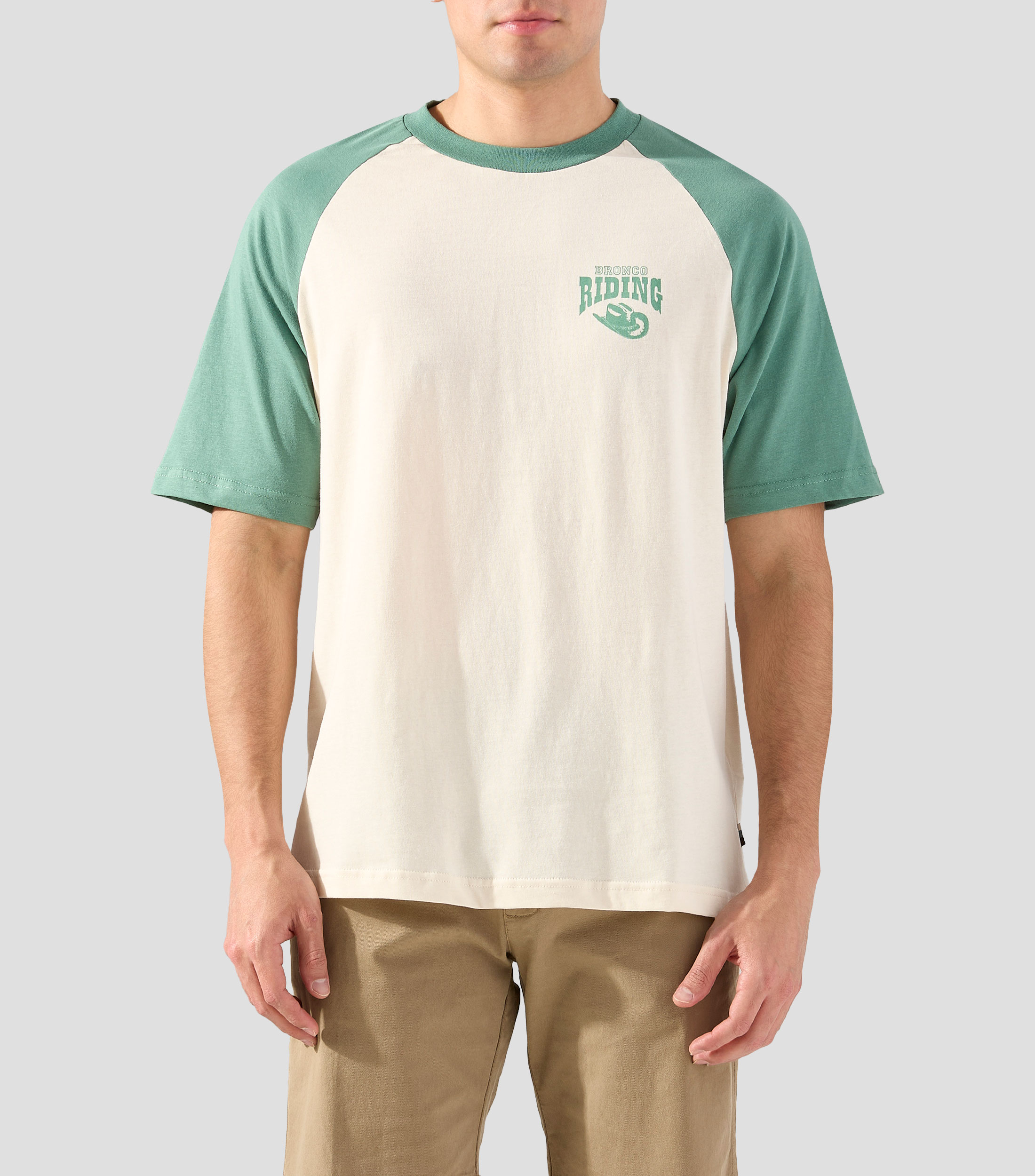 Playera cuello redondo manga corta estampada Hombre