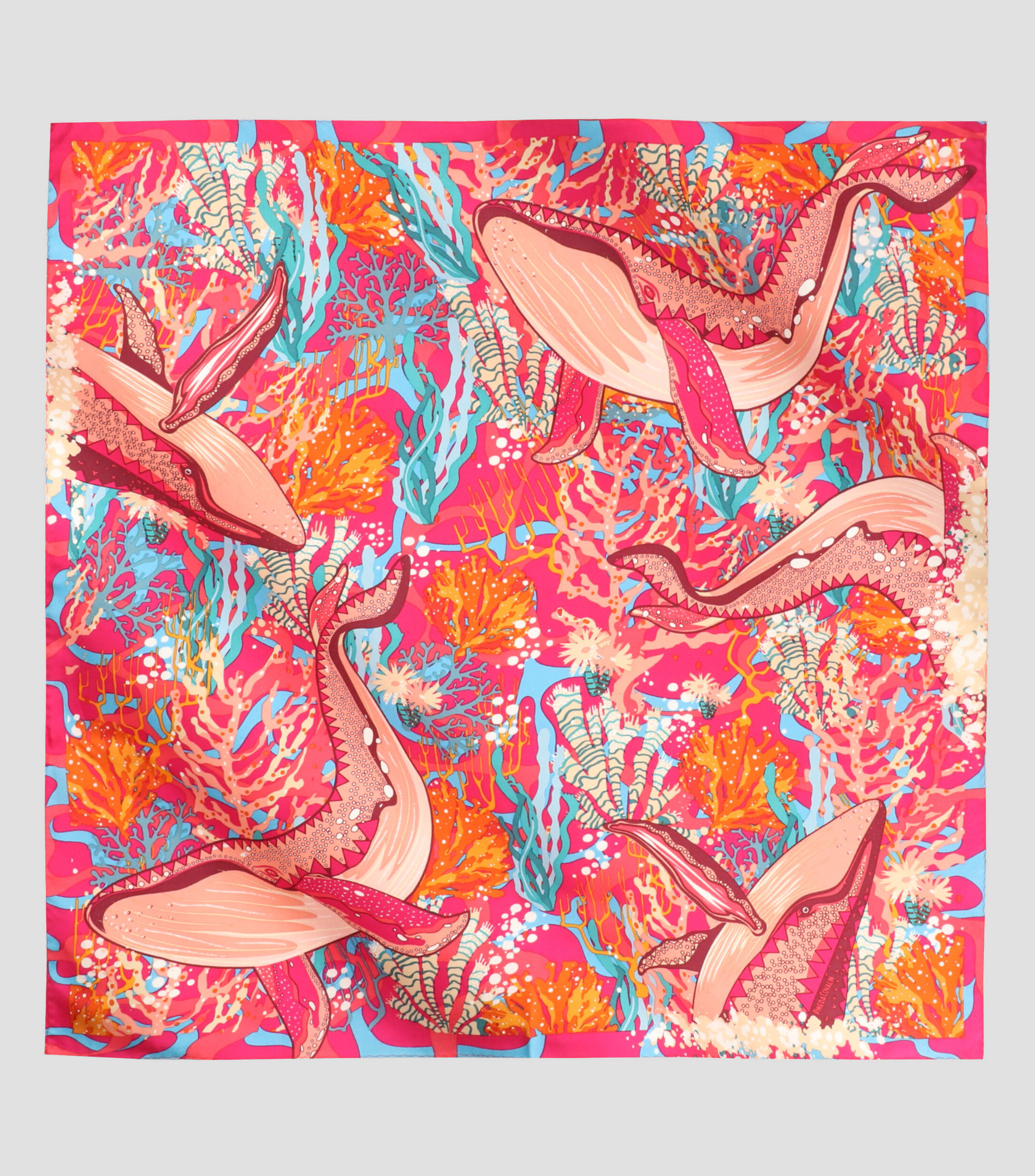 Mascada Fucsia con Ballenas Mujer