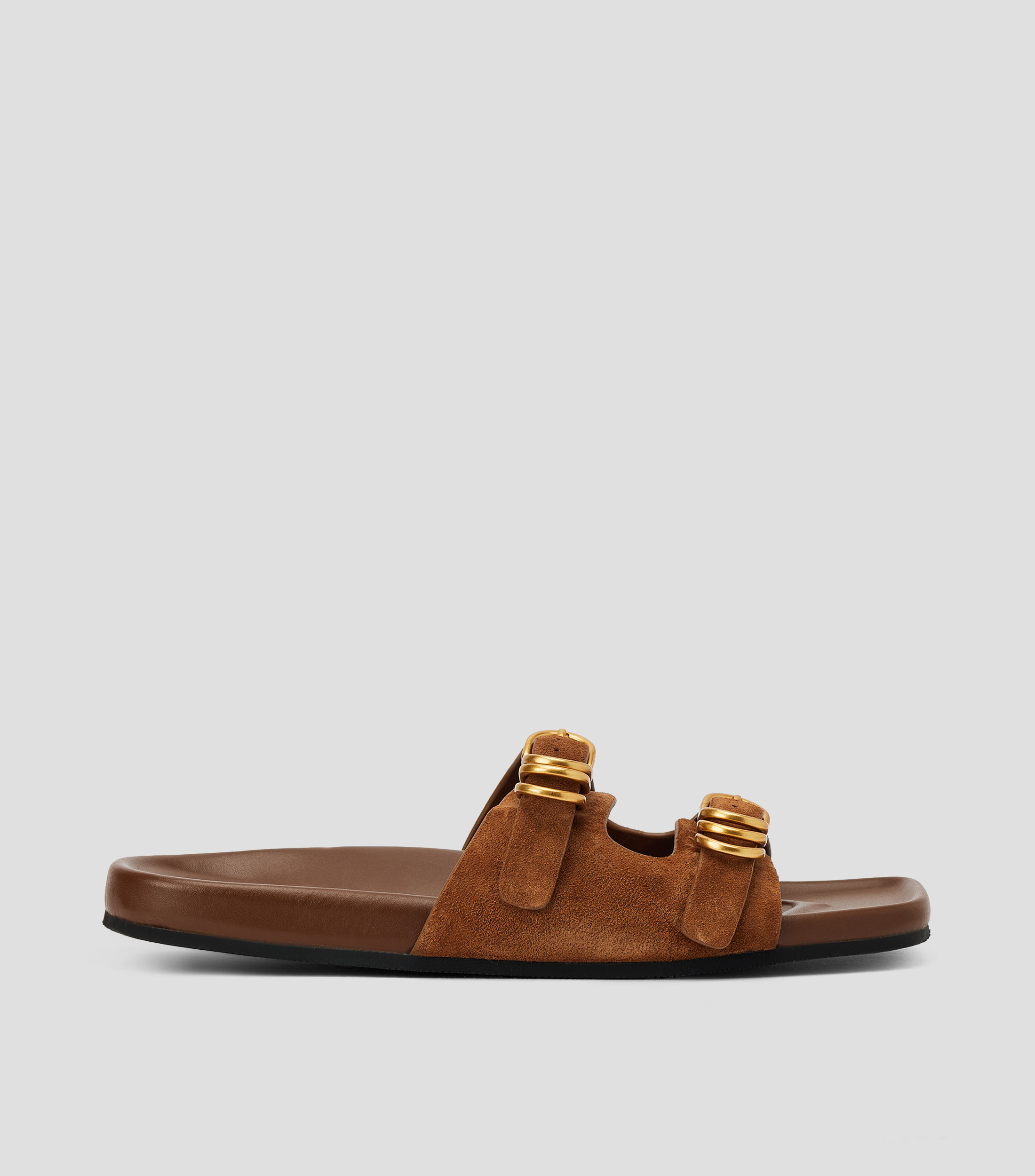Sandalias planas en piel Mujer