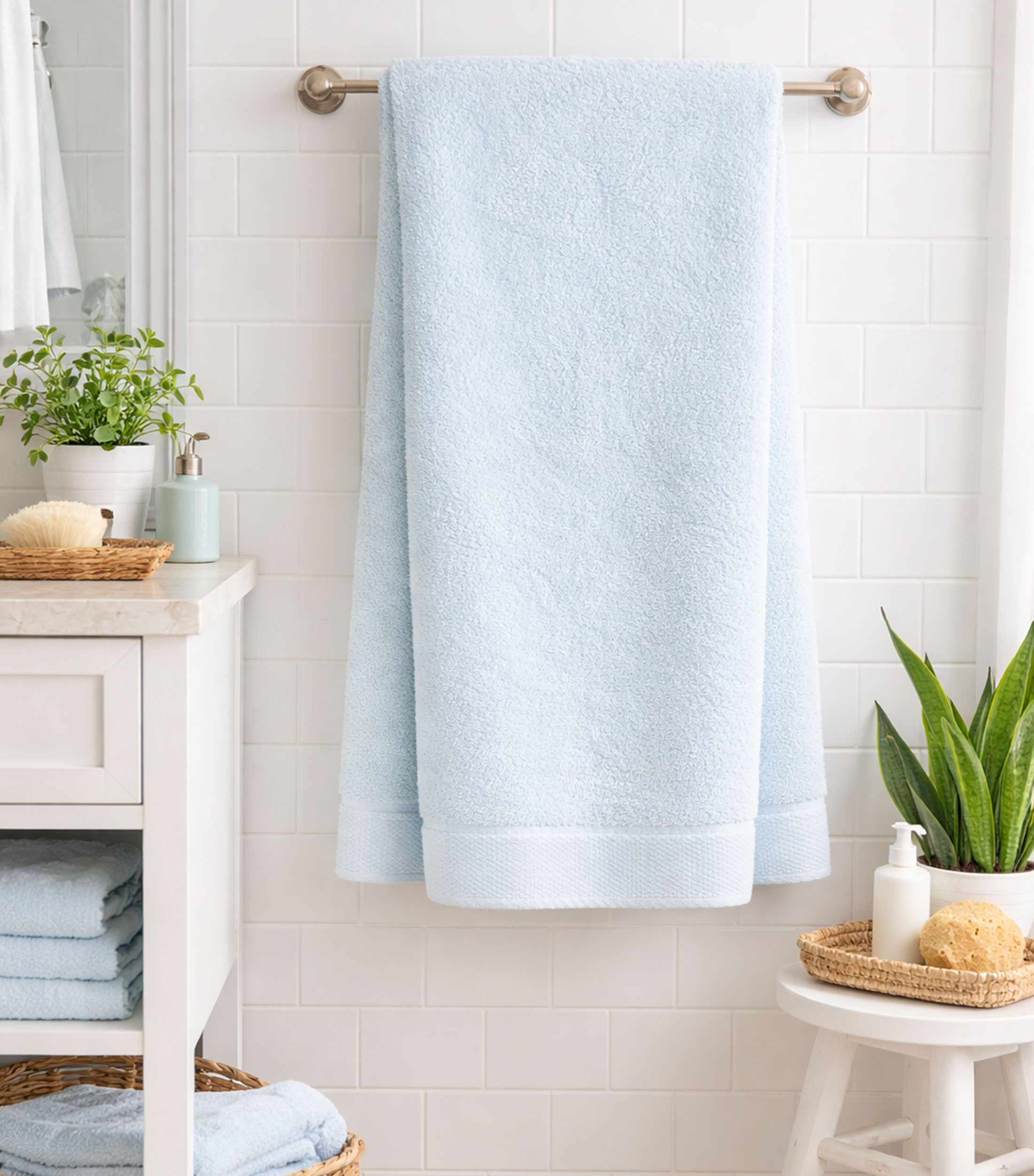 Toalla de baño azul