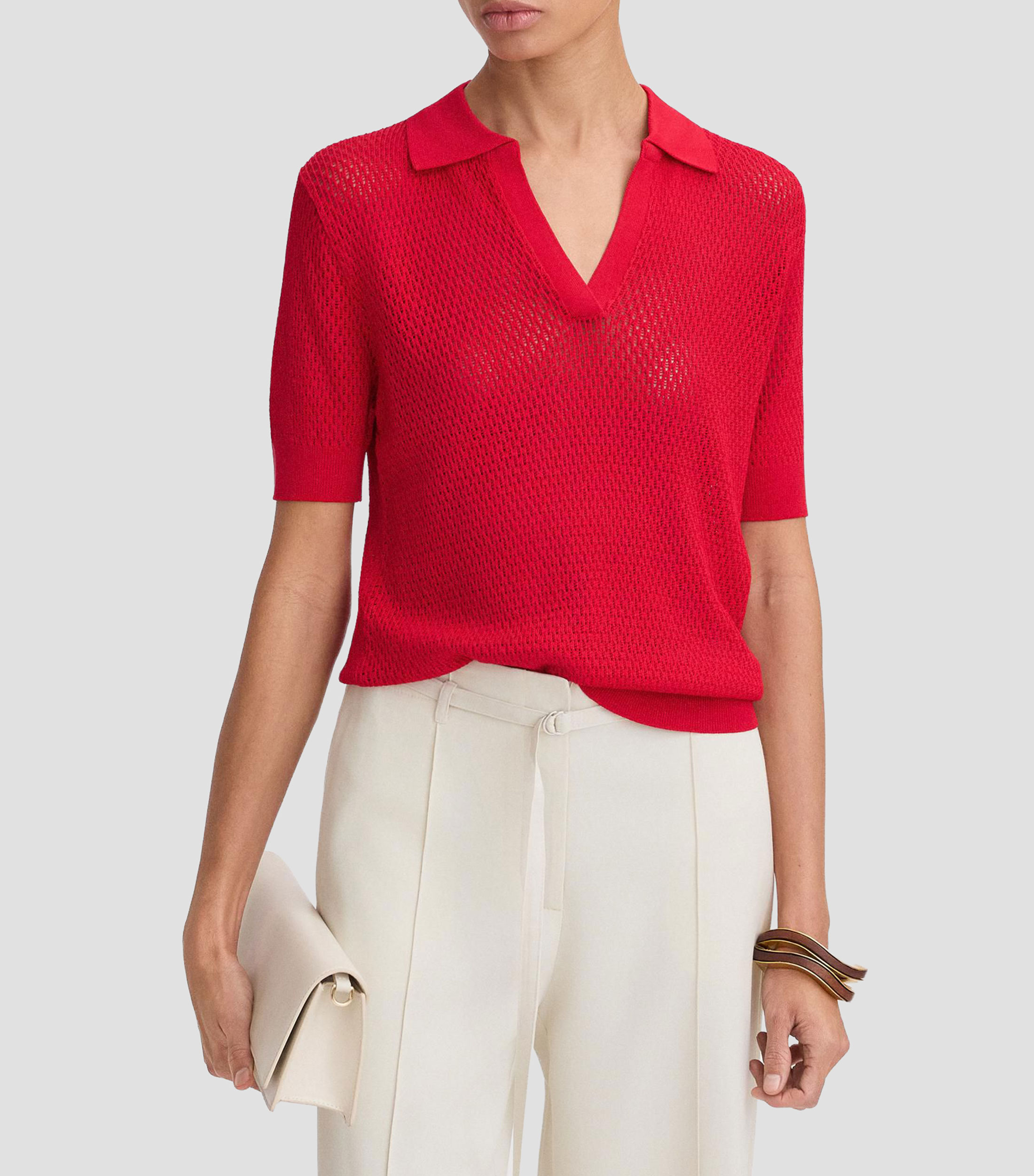 Top liso manga corta Mujer