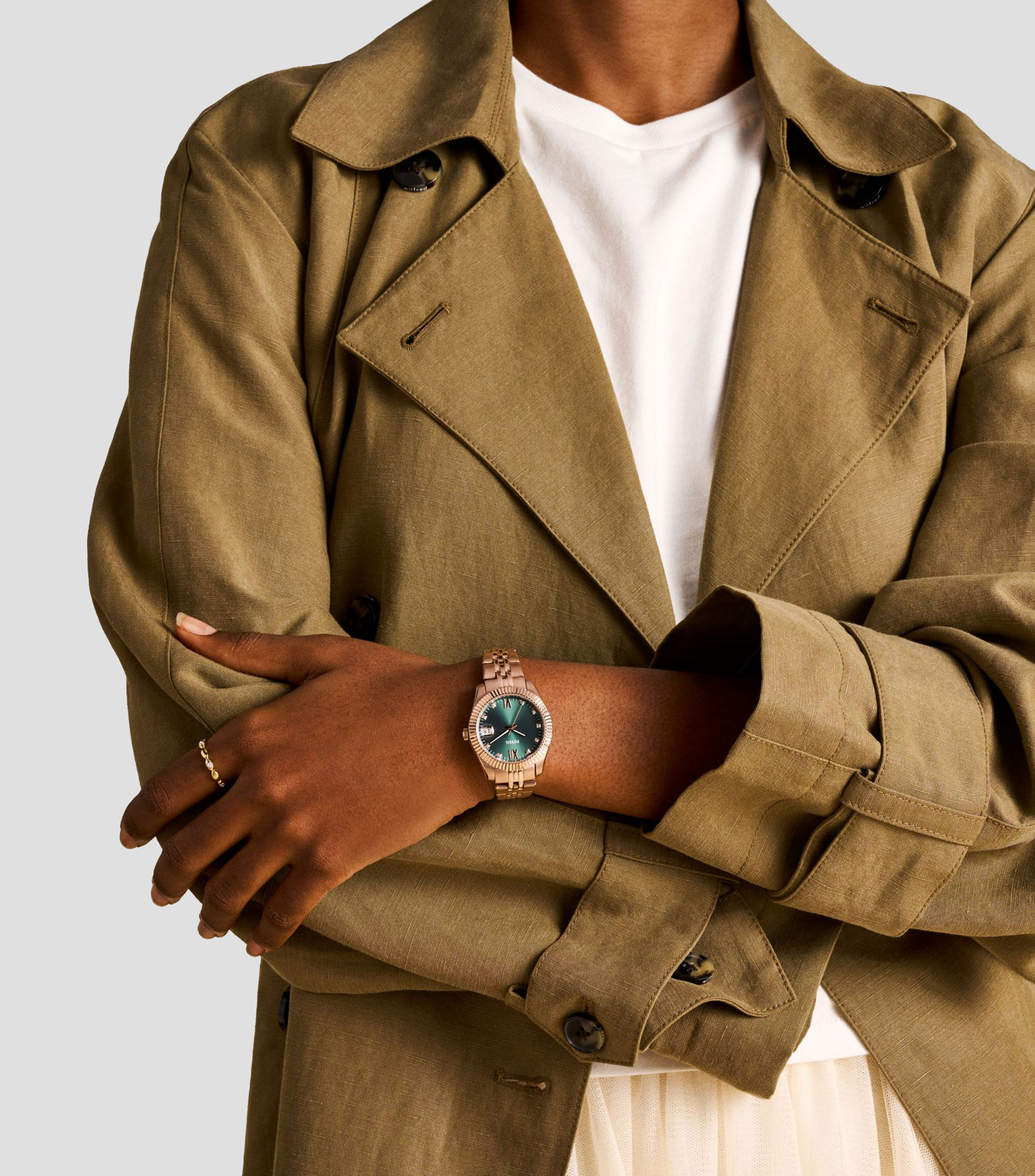 Reloj para Mujer Scarlette Casual, Oro Rosa, Verde