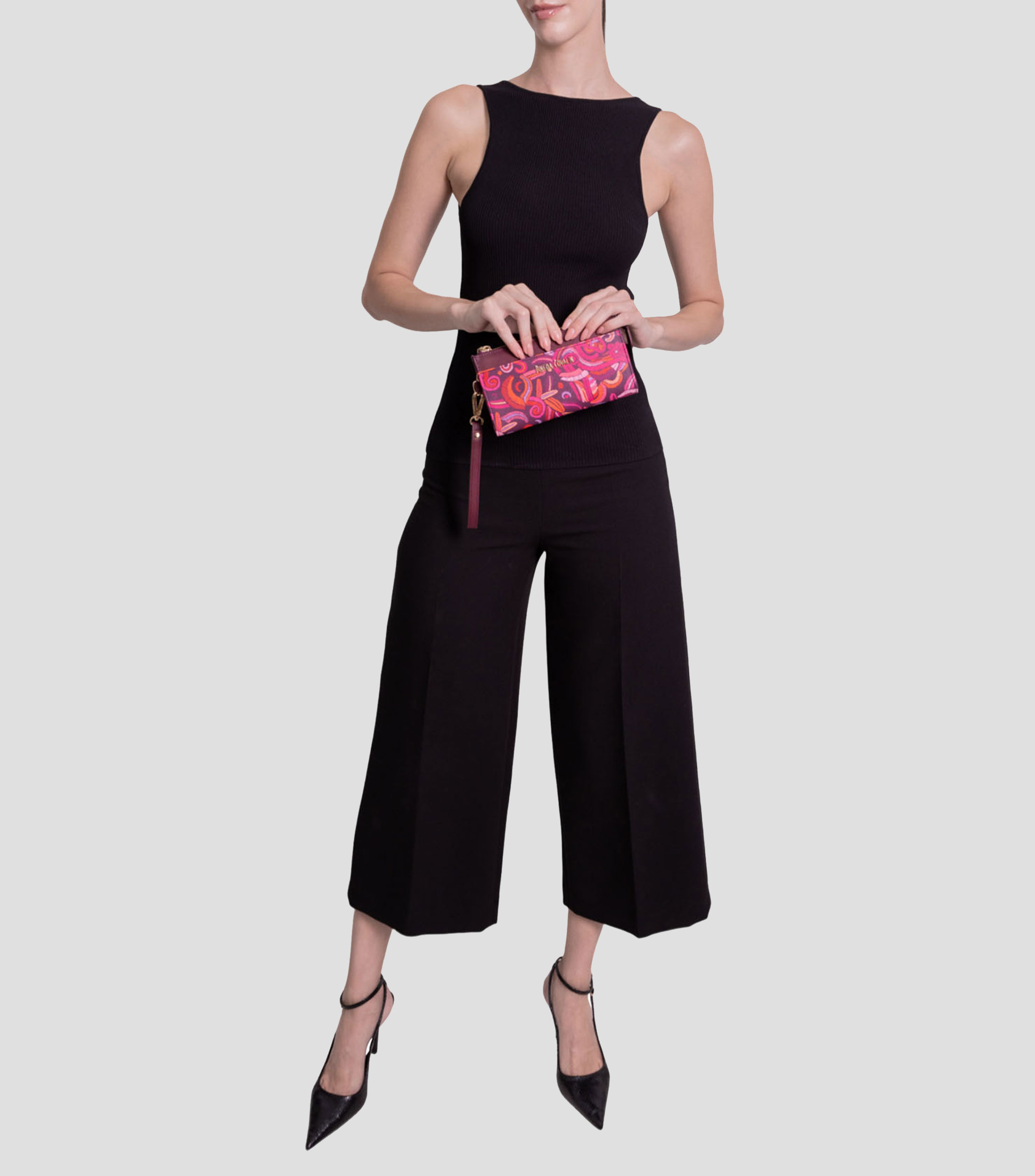 Bolsa wristlet fucsia Quetzalcóatl estampado Mujer