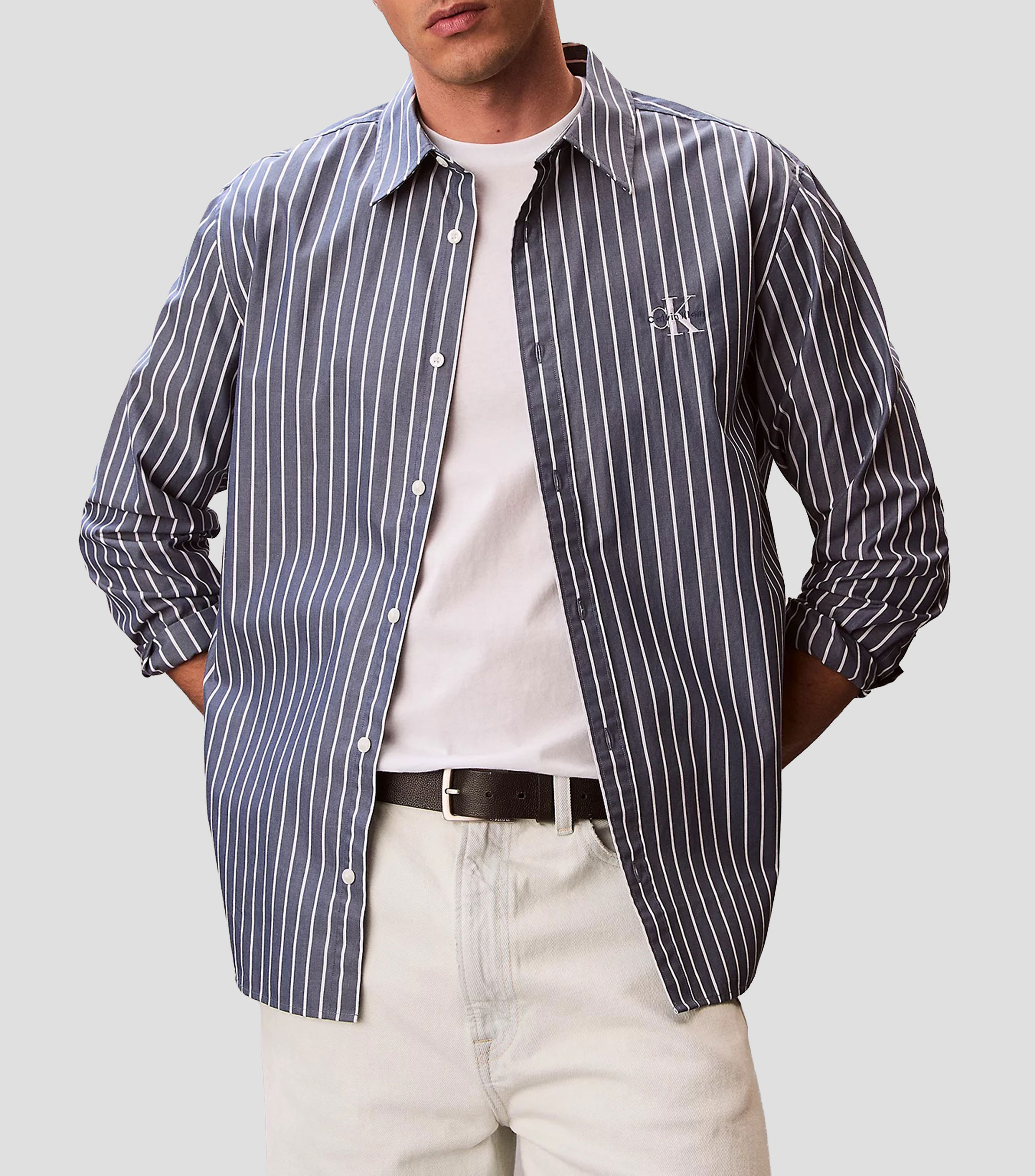 Camisa rayas manga larga Hombre