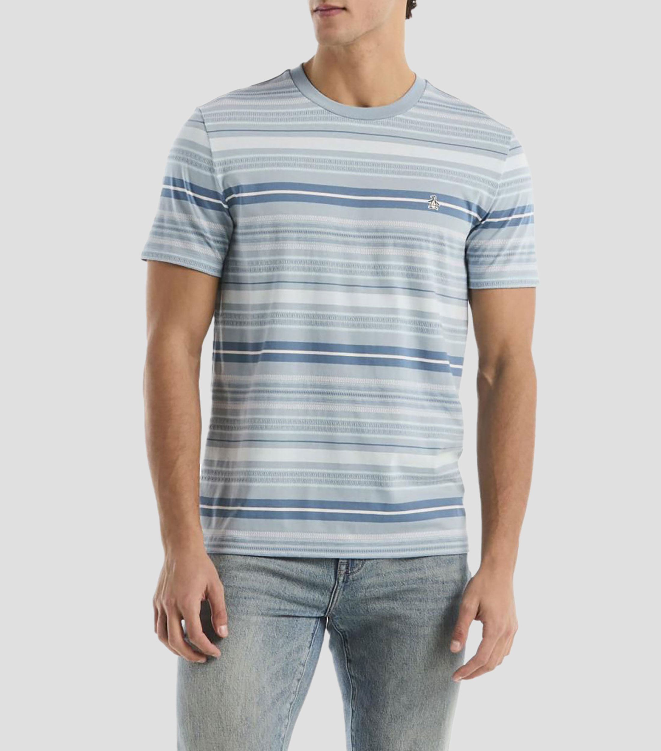 Playera cuello redondo manga corta rayas Hombre