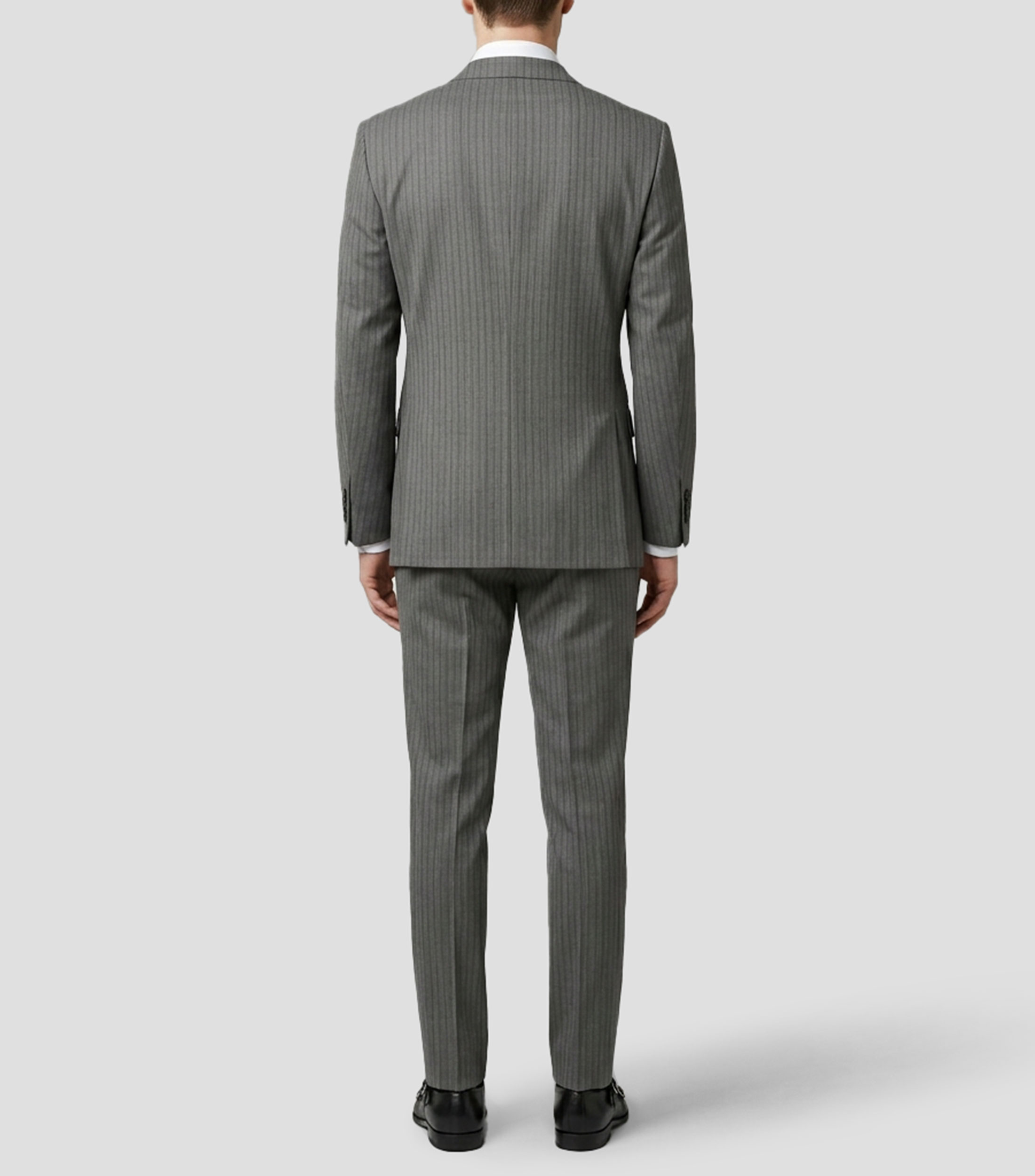 Traje de lana corte slim a rayas Hombre