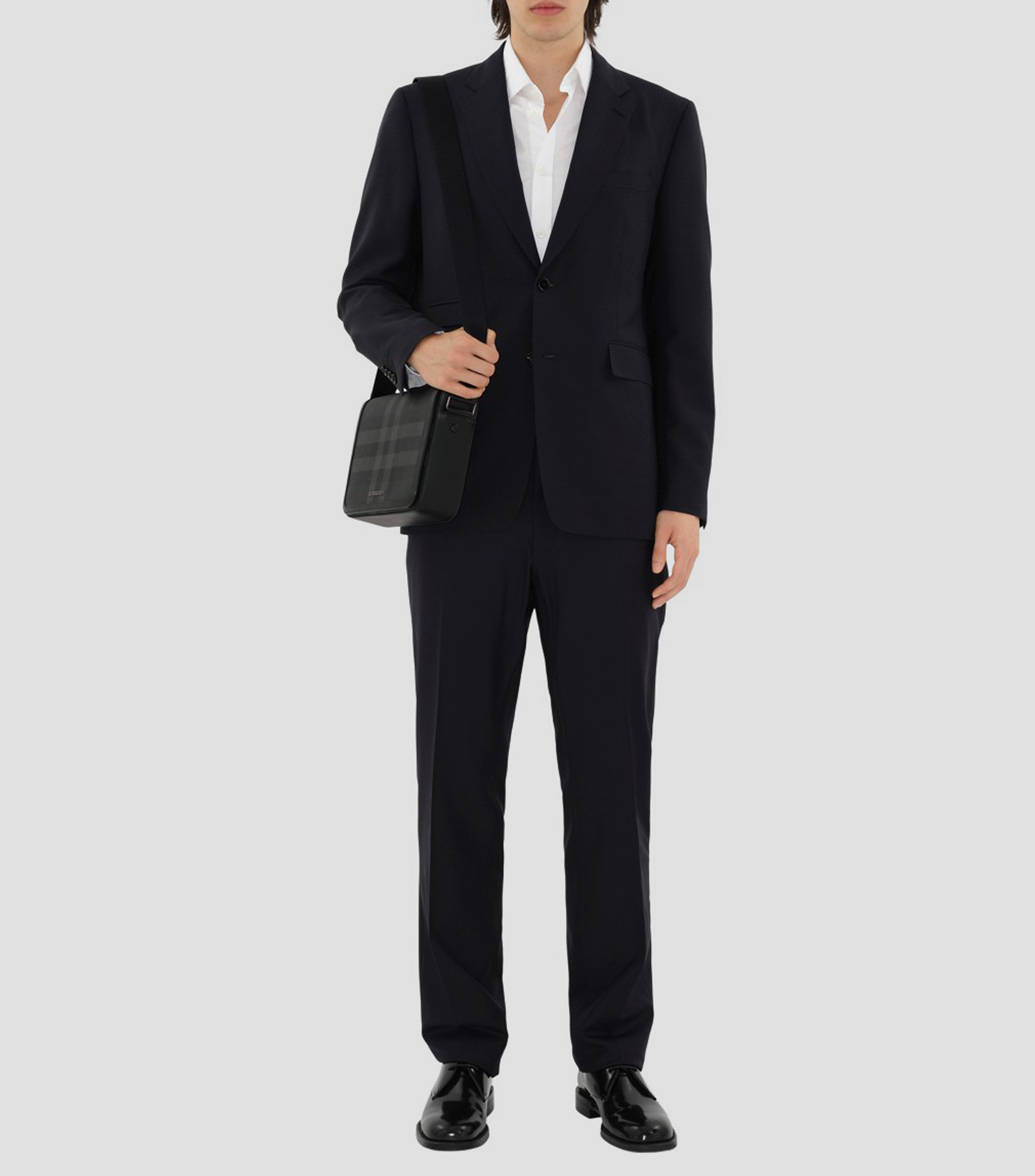 Bolso messenger con cuadros Hombre