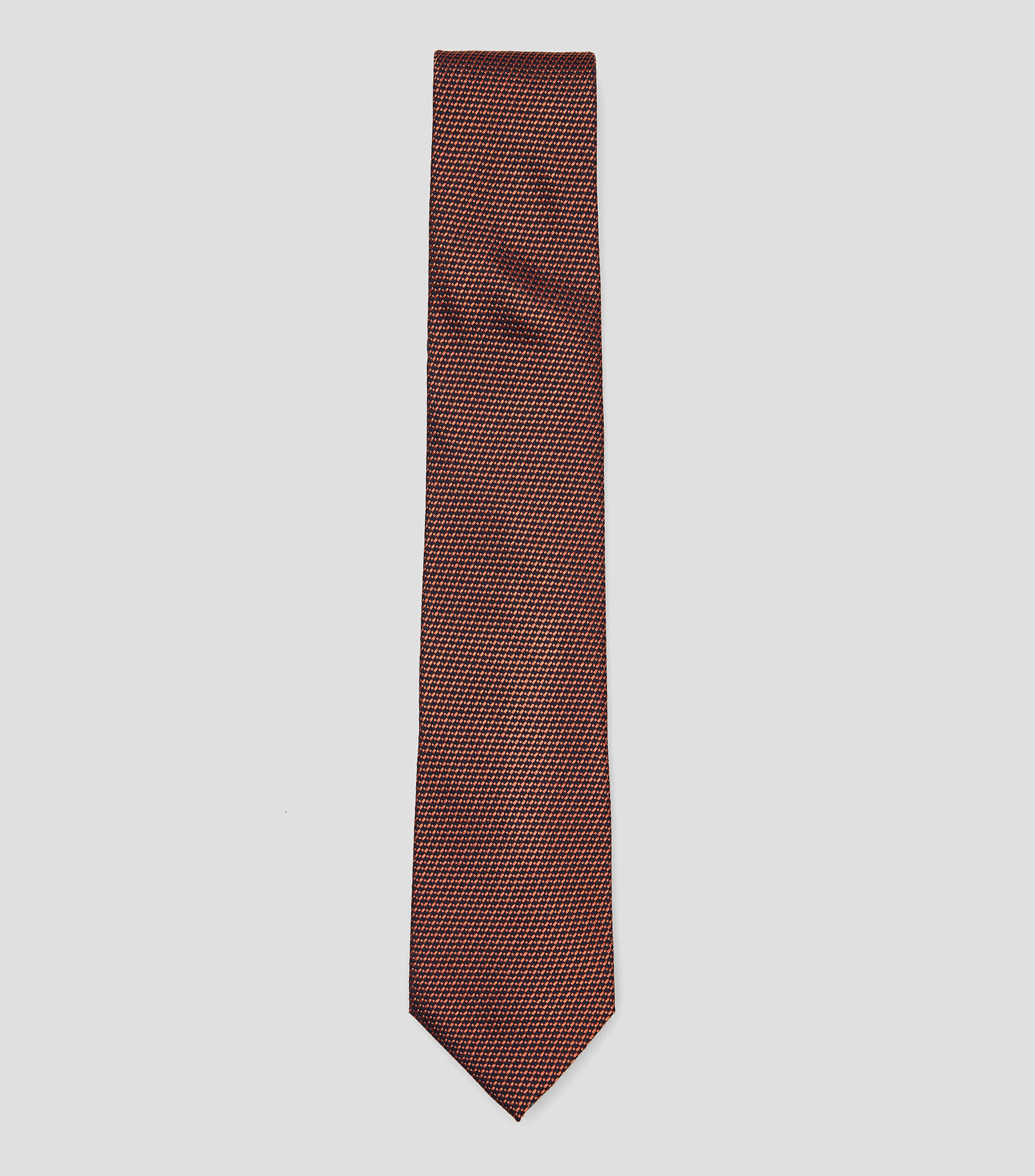 Corbata ancha en seda naranja estampada Torino
