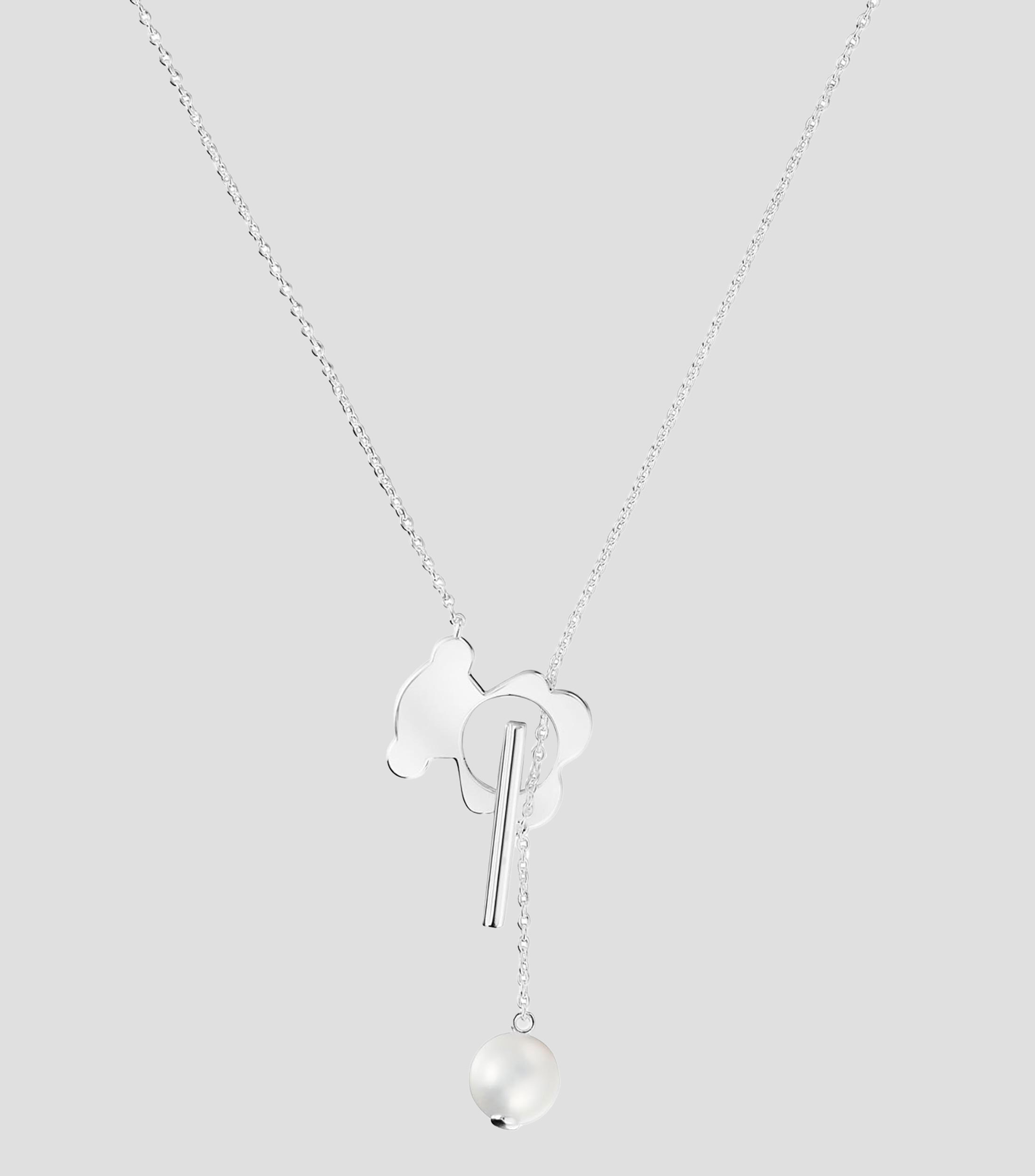 Collar en plata con oso Mujer