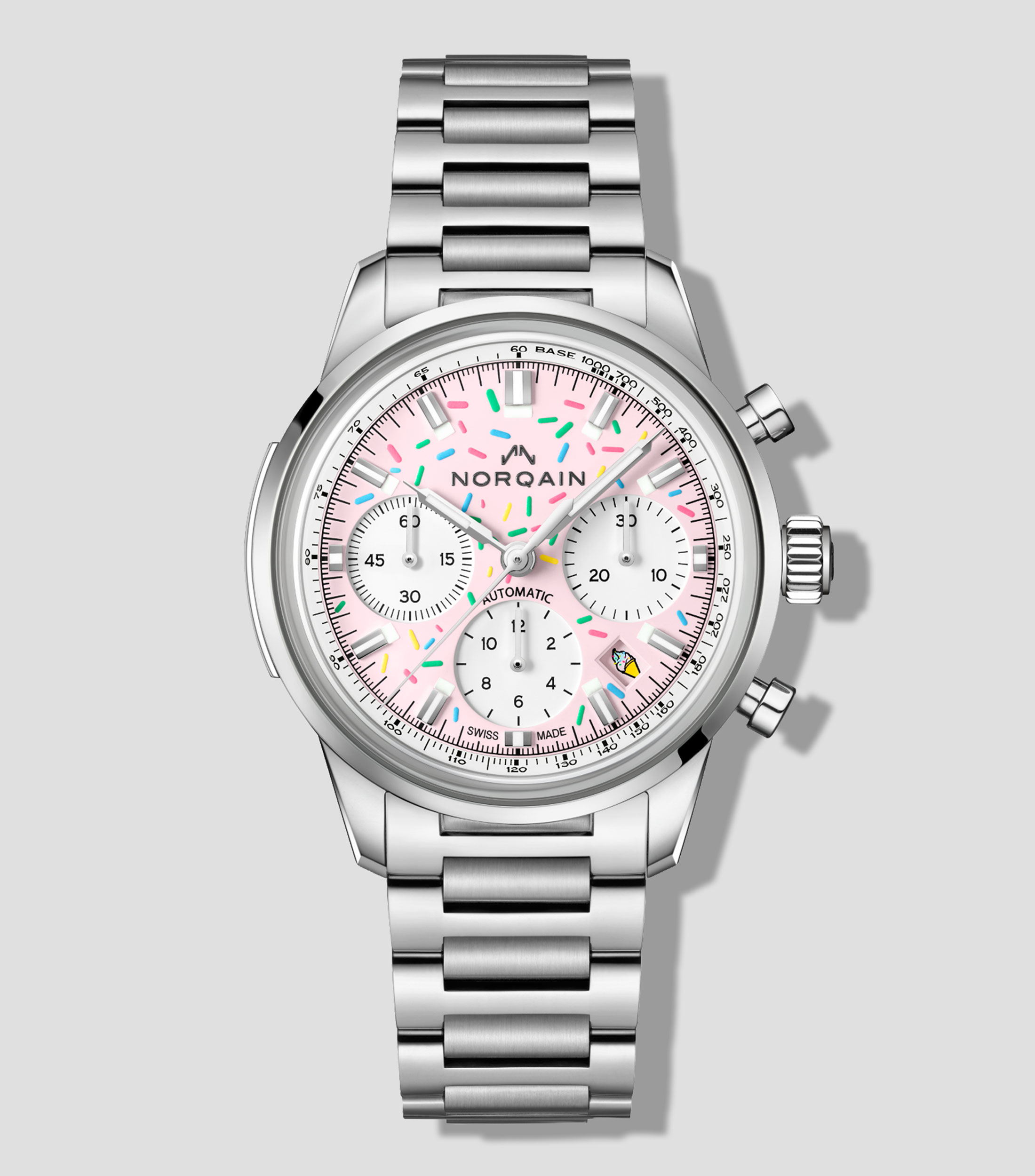 Reloj Unisex Freedom Chrono “Enjoy Life Sprinkles” Edición Especial, Plateado