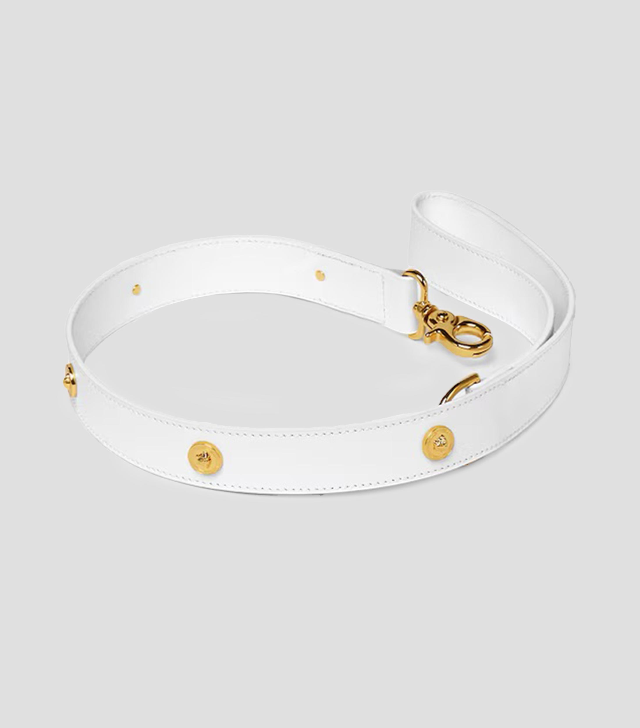 Correa para perro en piel Icon blanco