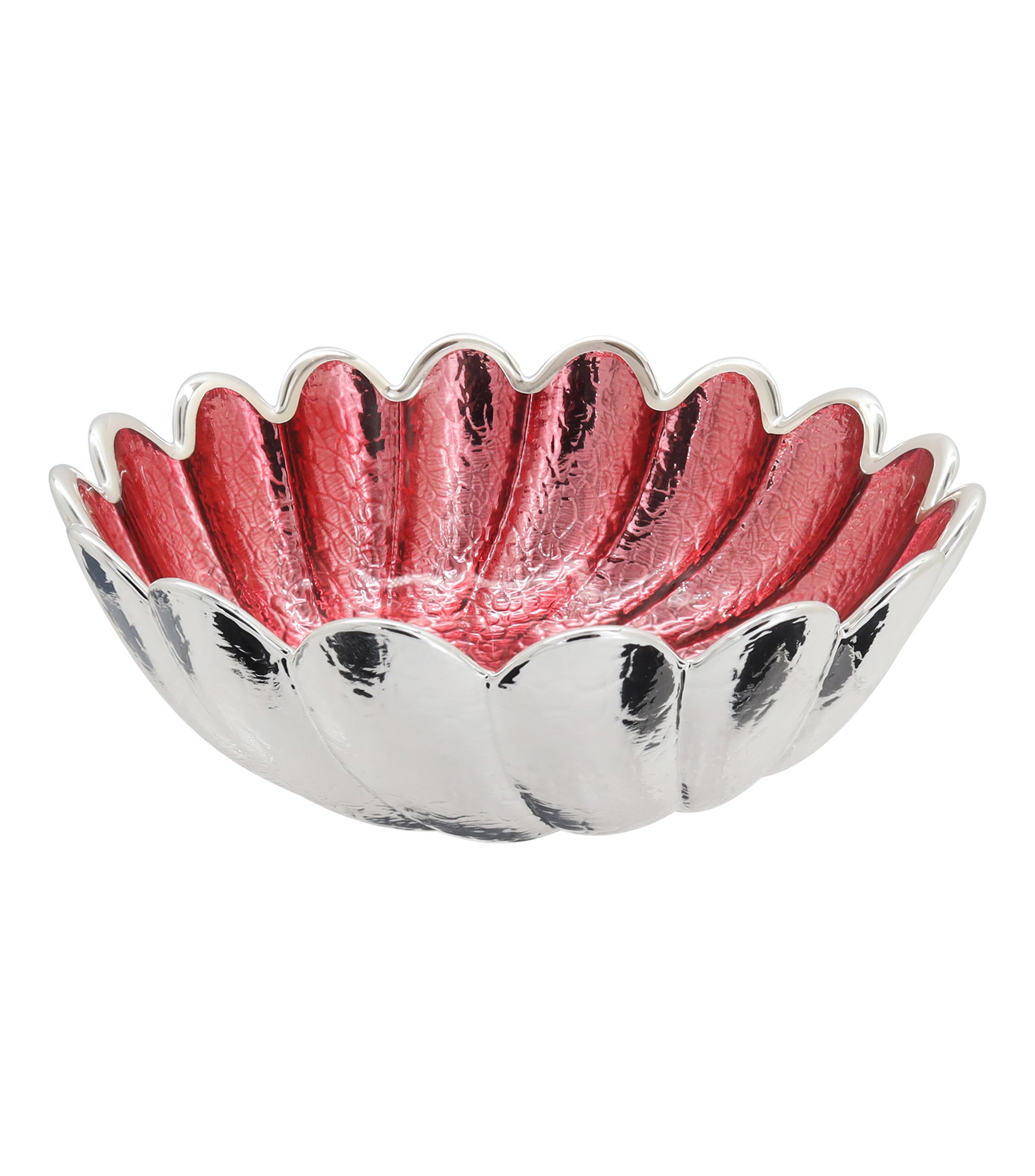Centro de Mesa rojo en plata