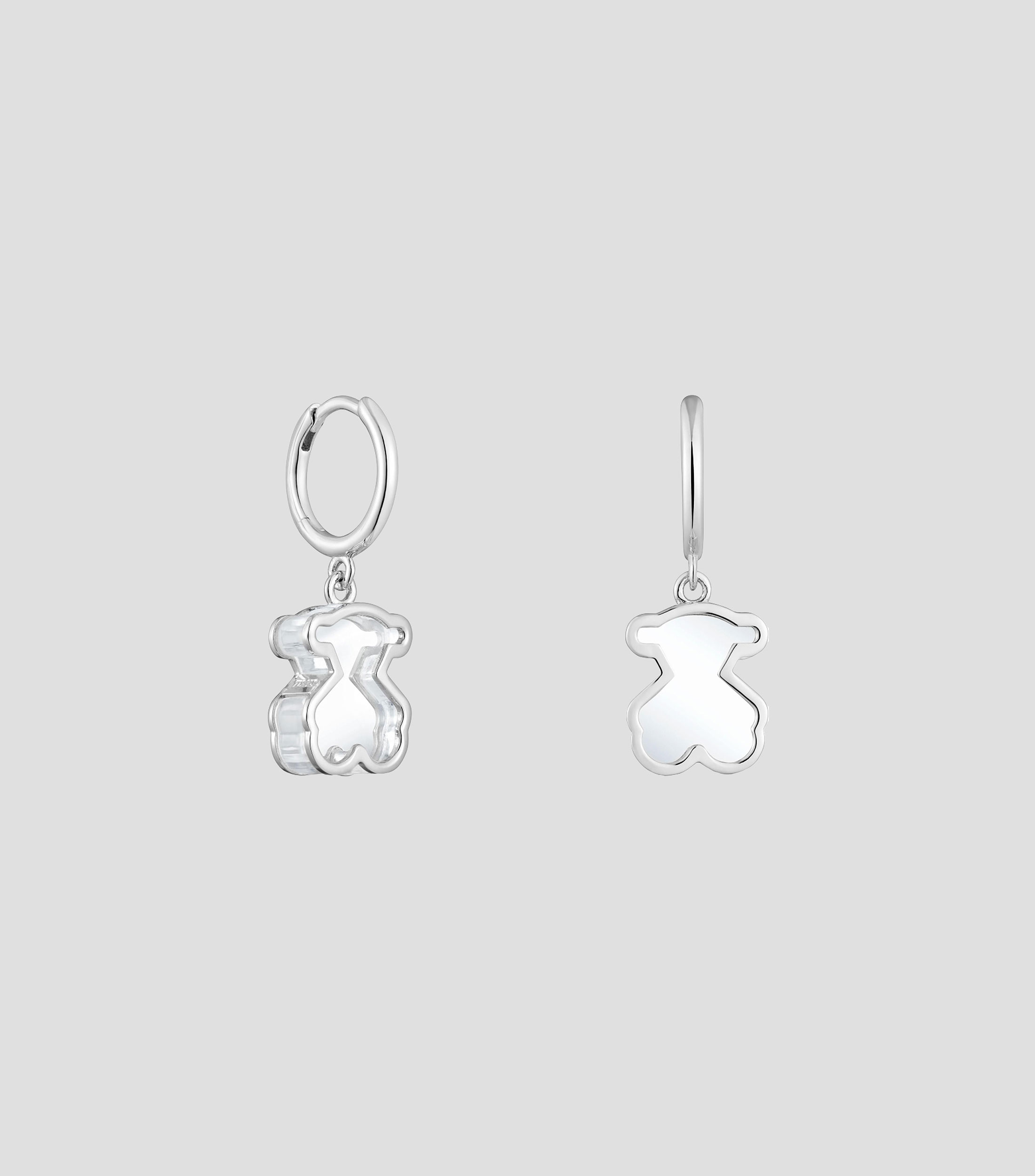 Aretes en plata Galaxy con metacrilato Mujer