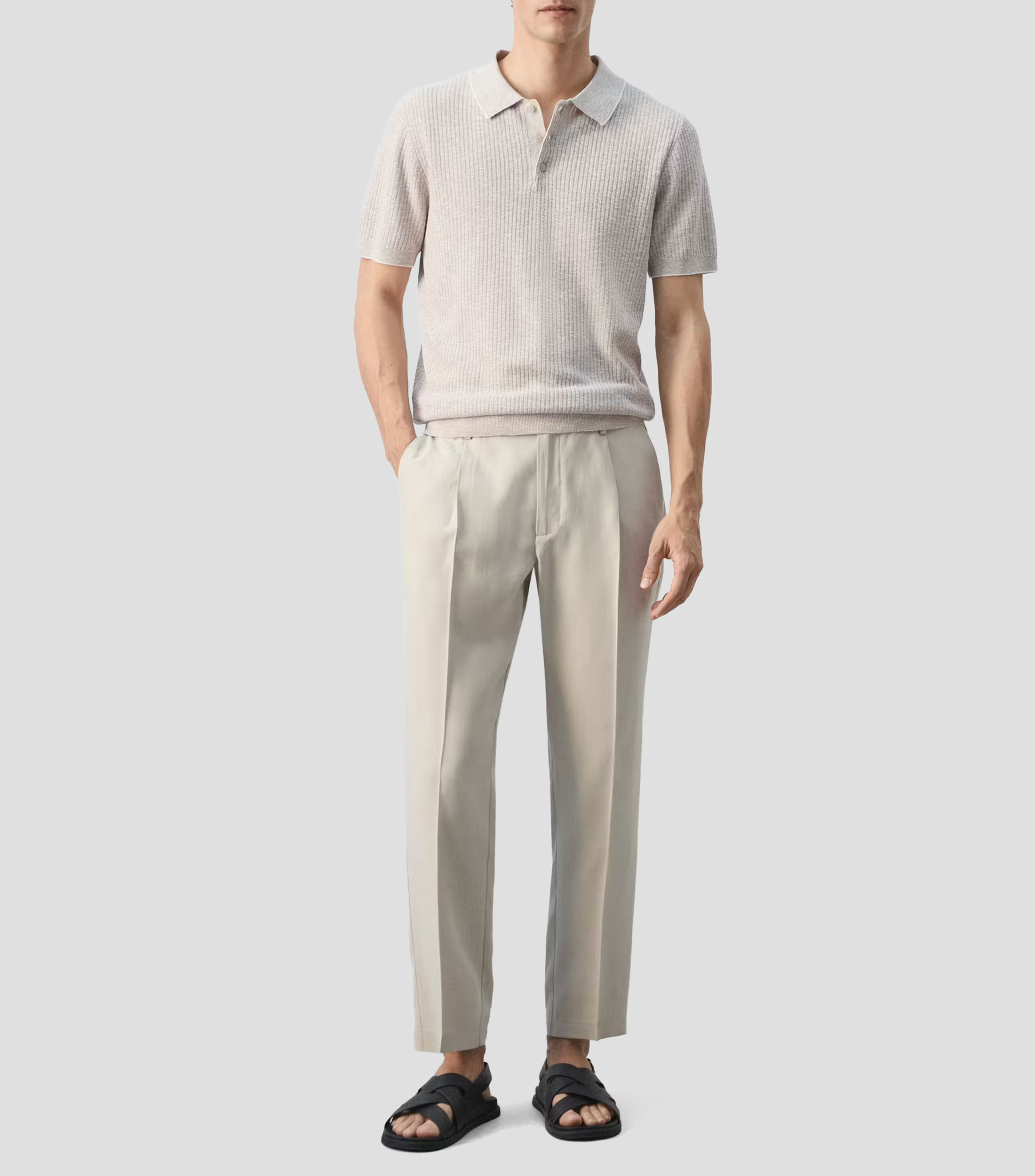 Playera tipo Polo manga corta liso Hombre