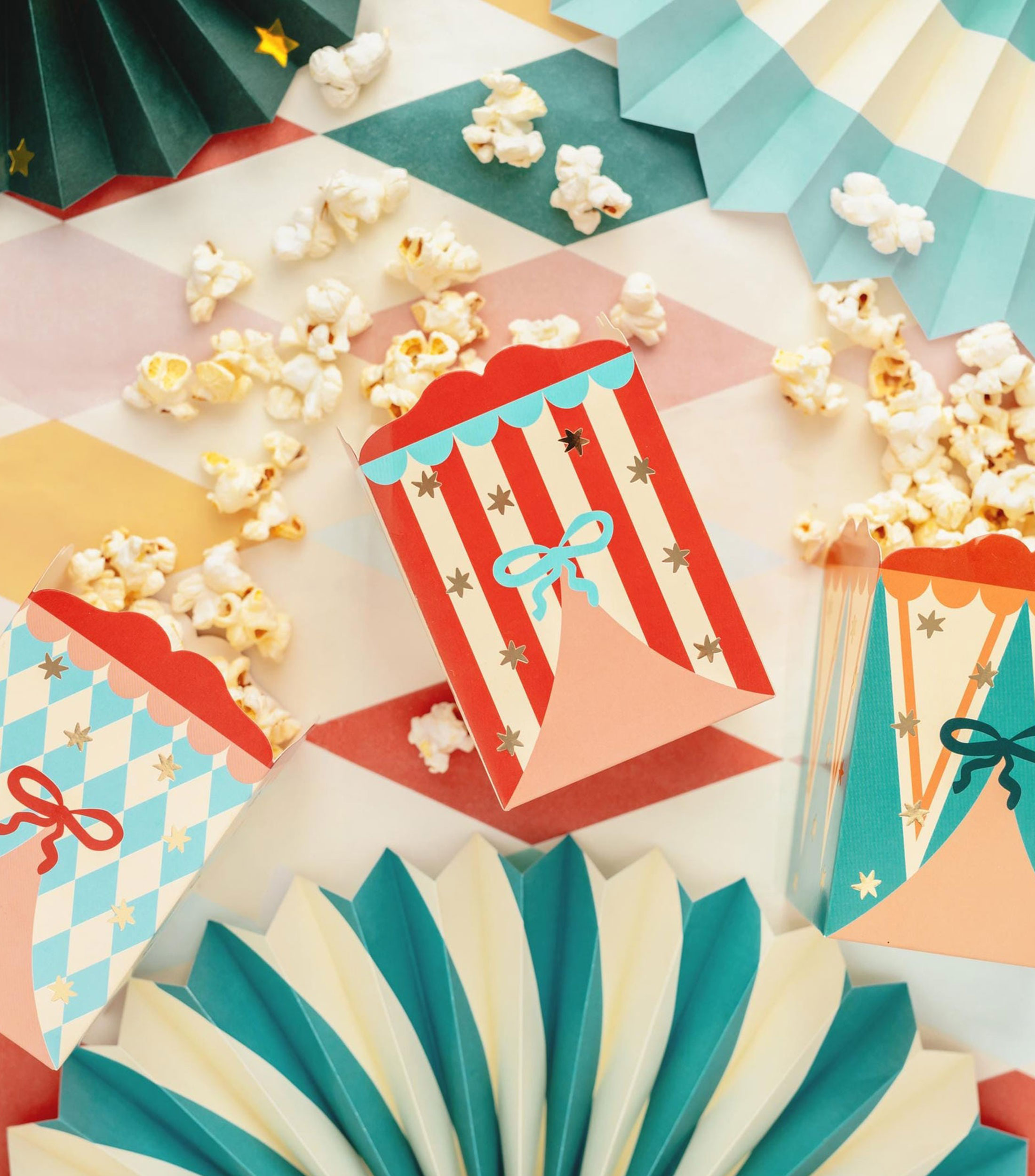 Set 6 cajas para snacks de fiesta de circo