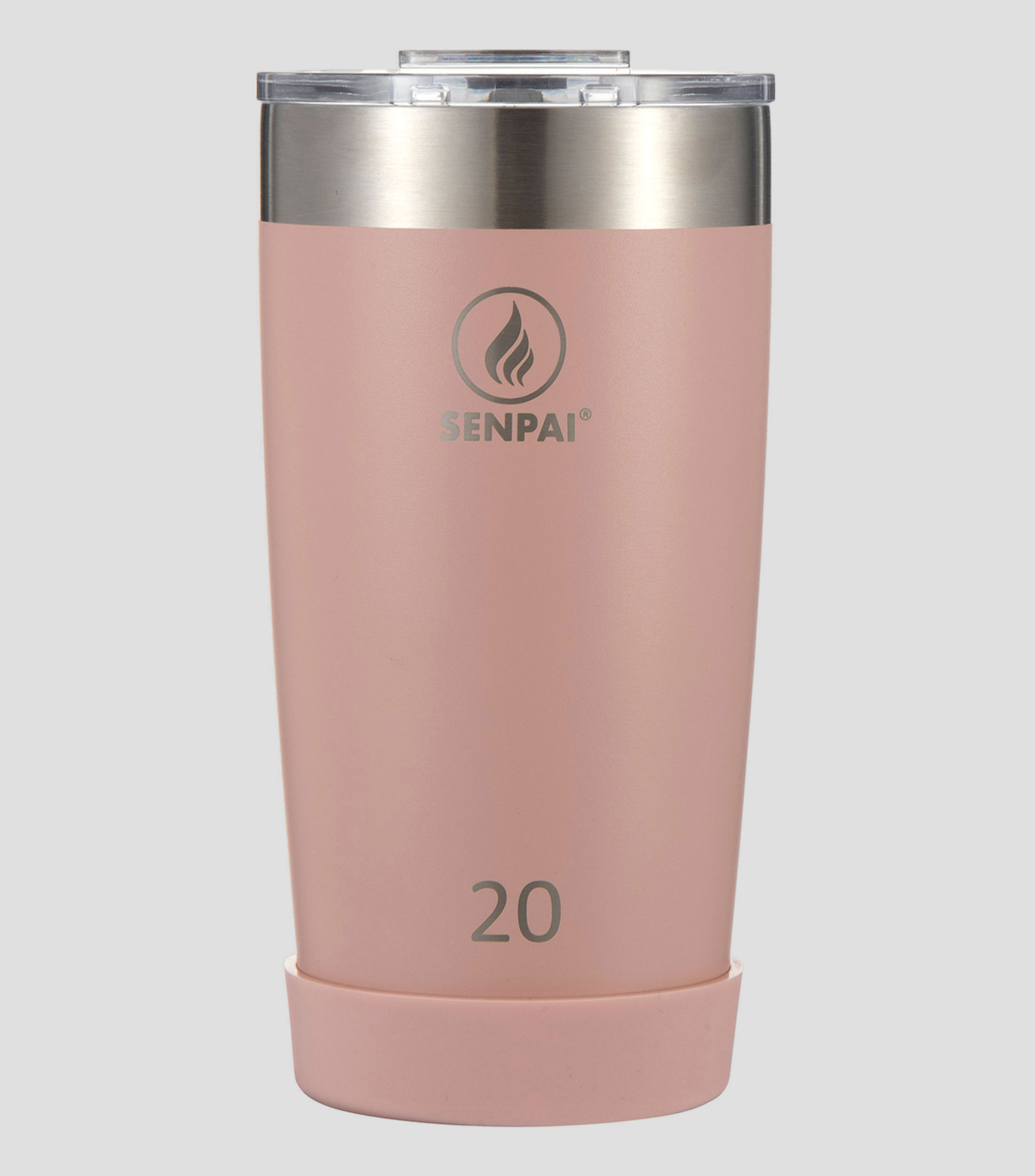 Vaso con tapa rosa 600 ml