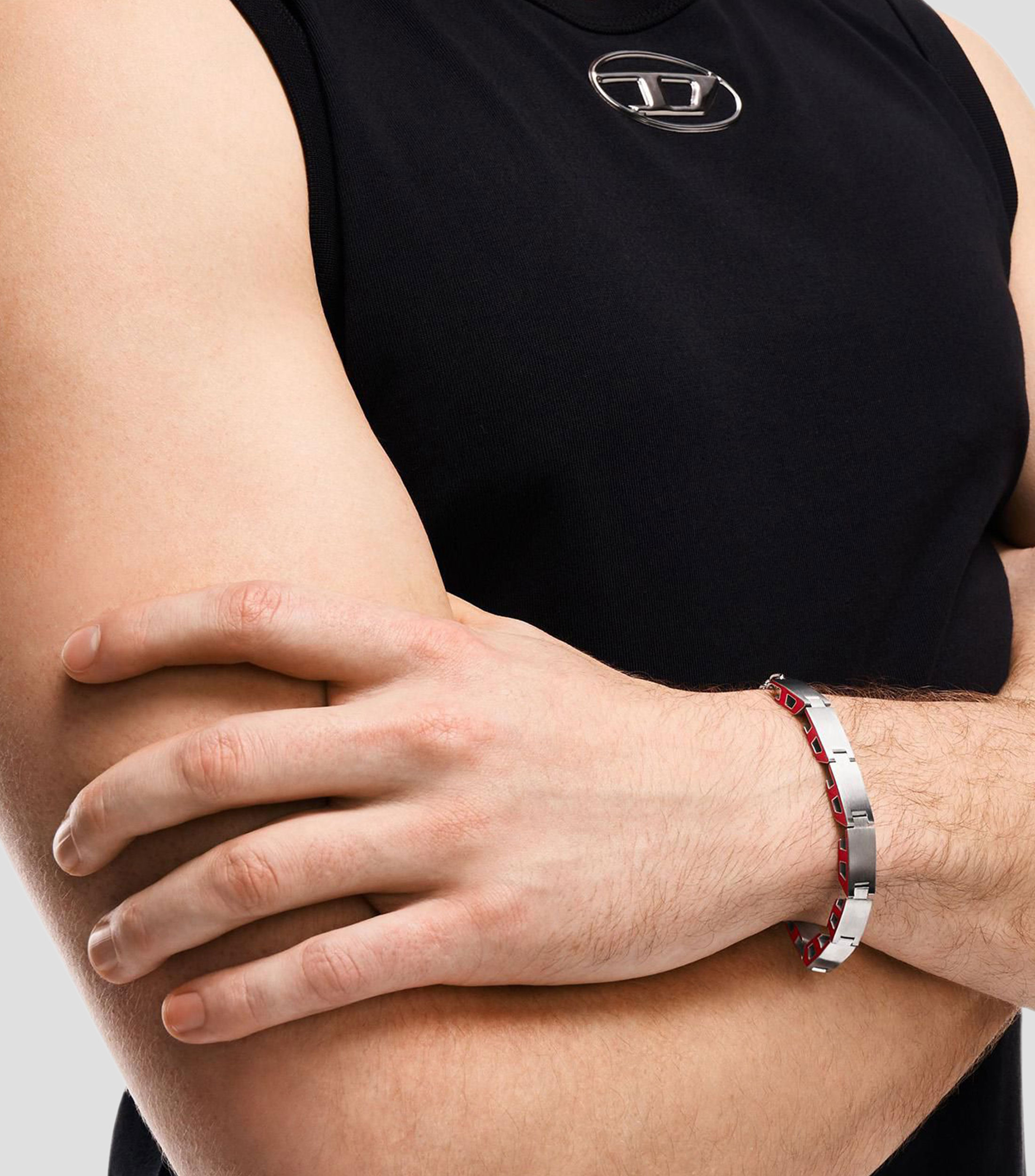 Pulsera plateada D Logo Hombre
