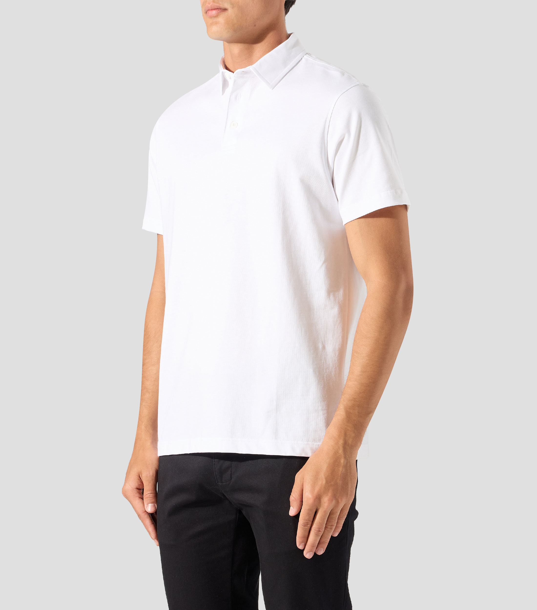 Playera cuello tipo polo manga corta lisa Hombre