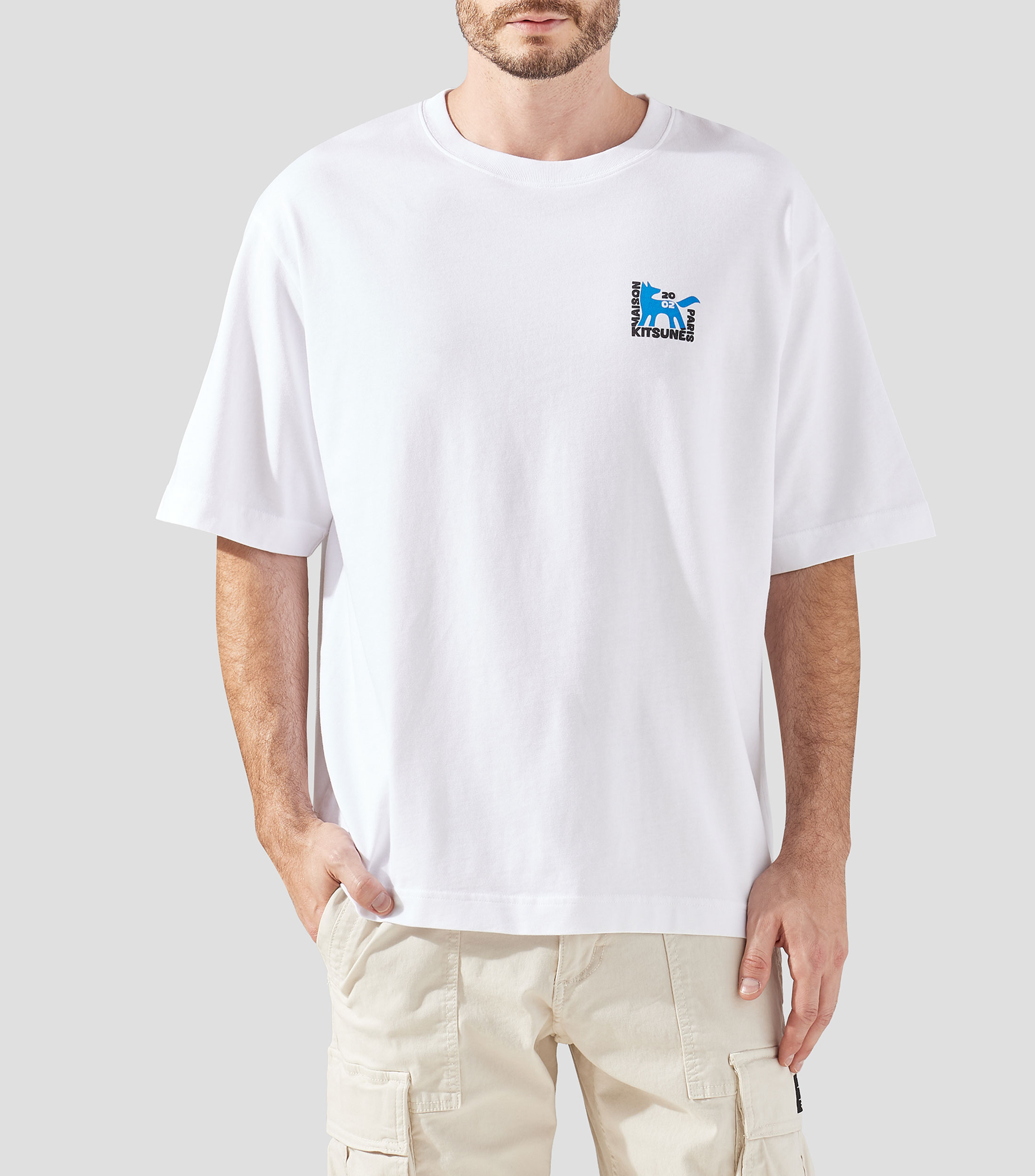 Playera cuello redondo manga corta con estampado Hombre