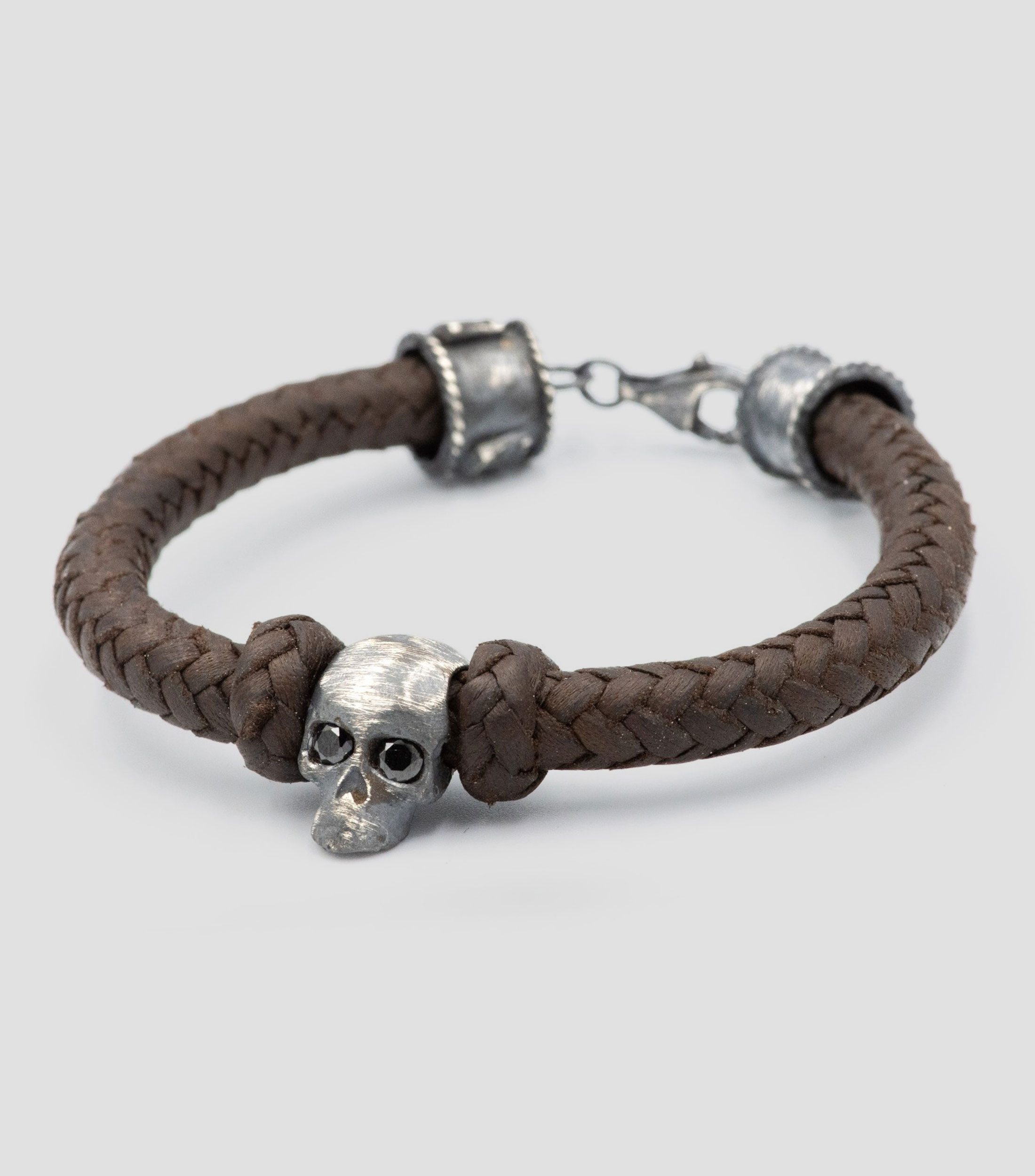 Pulsera calavera onix de piel Unisex