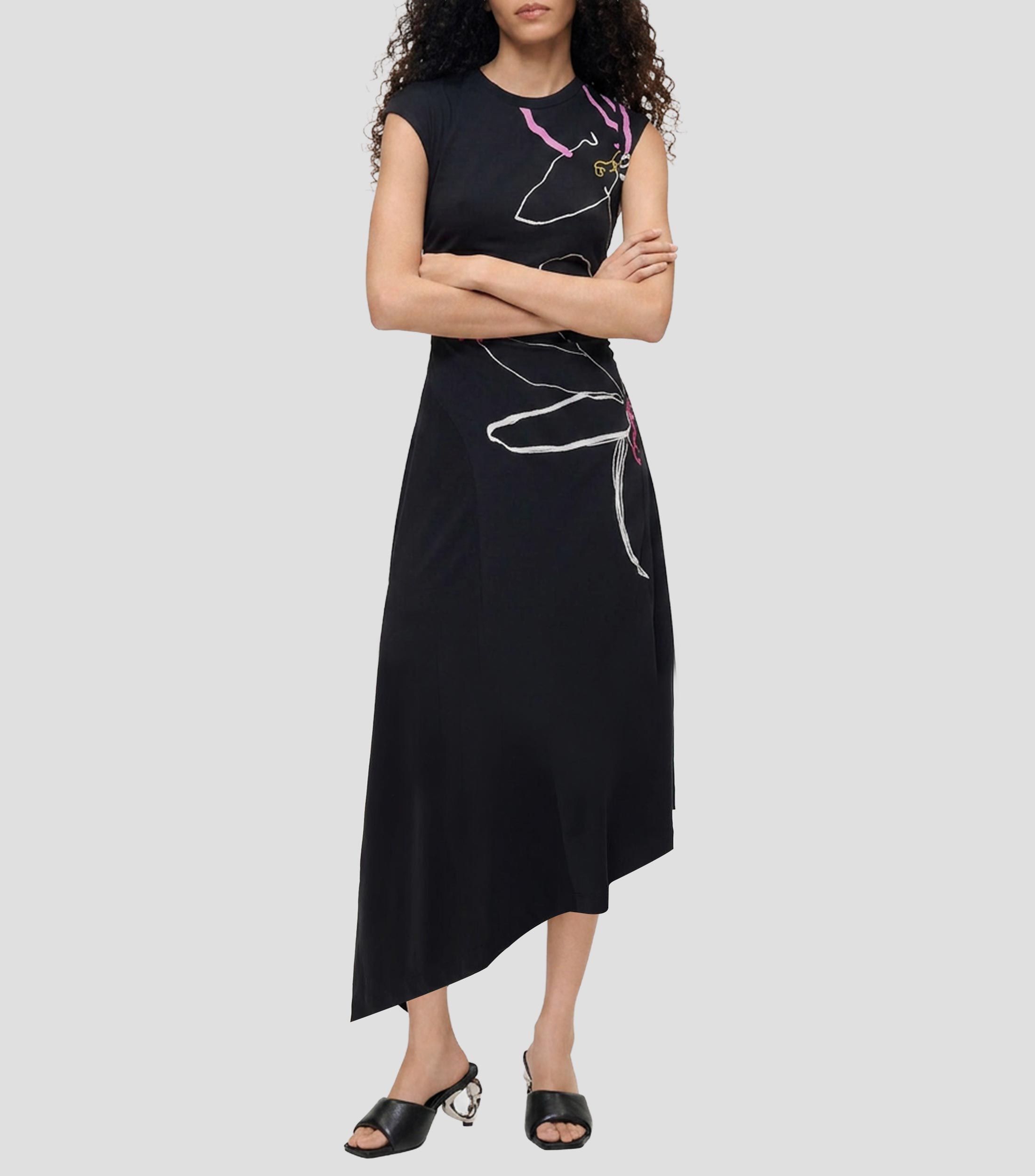 Vestido midi estampado Mujer