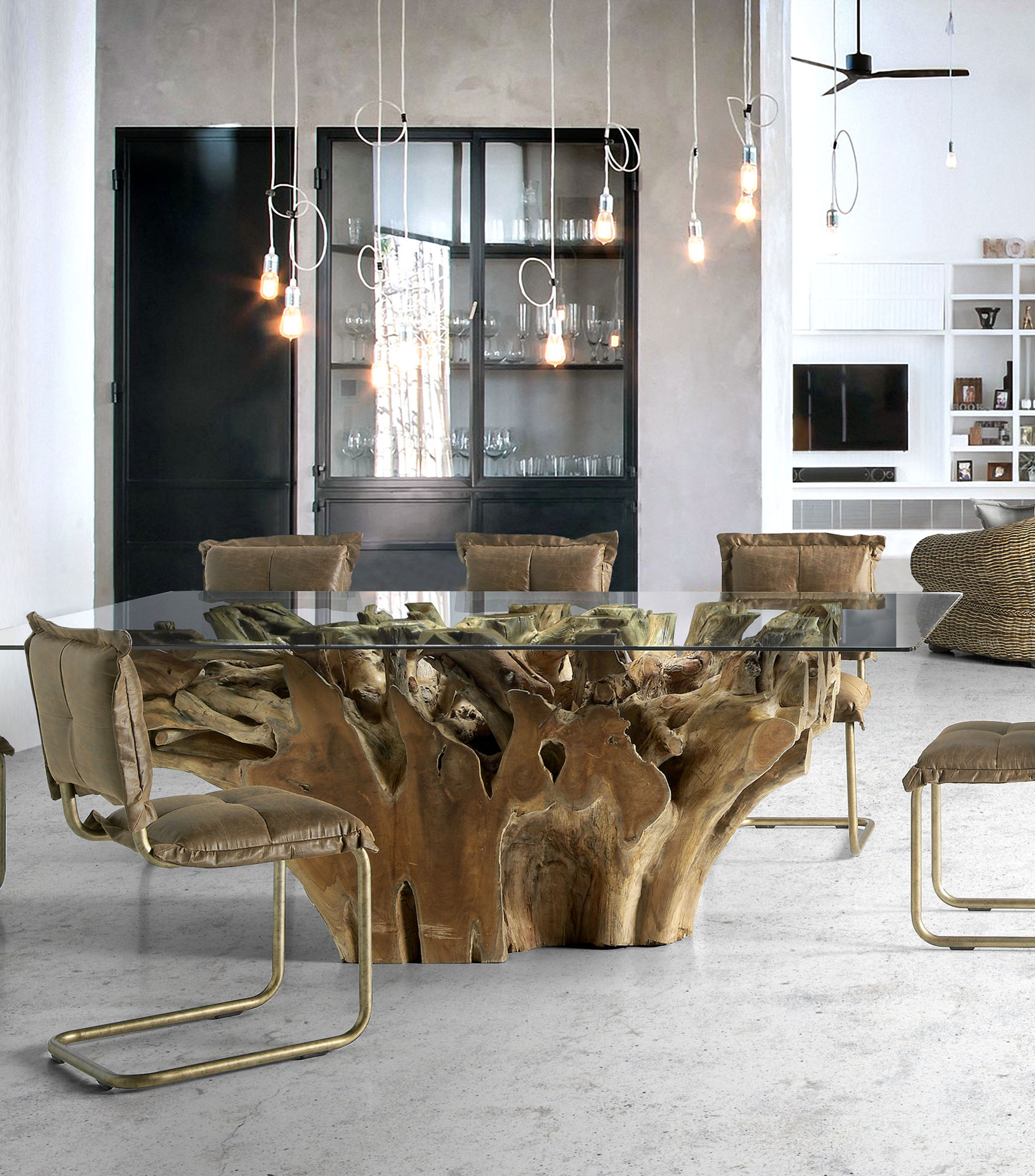 Mesa de Comedor Naga en madera de teka natural